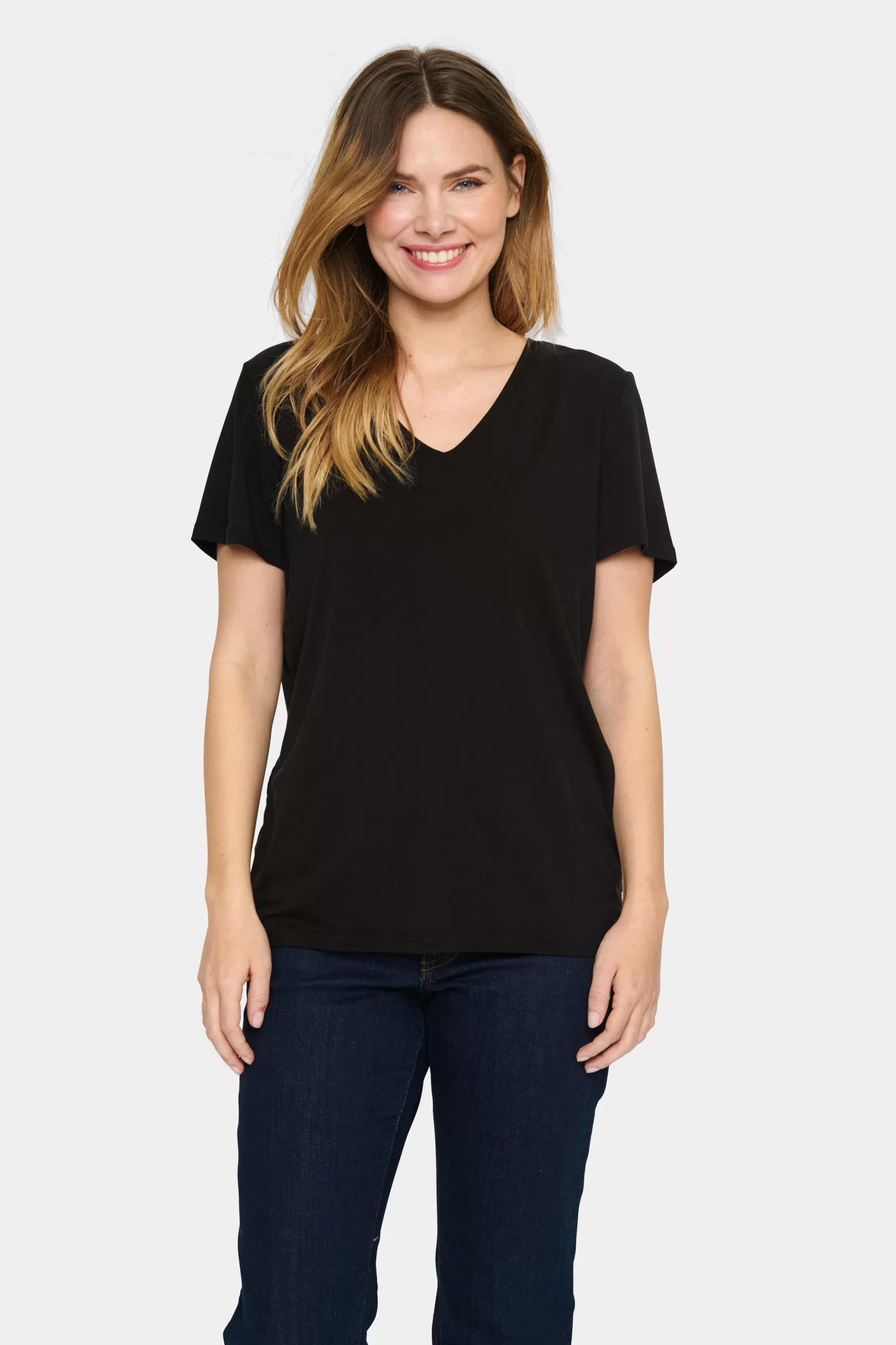 SaintTropez AdeliaSZ T-shirt Black Fashion