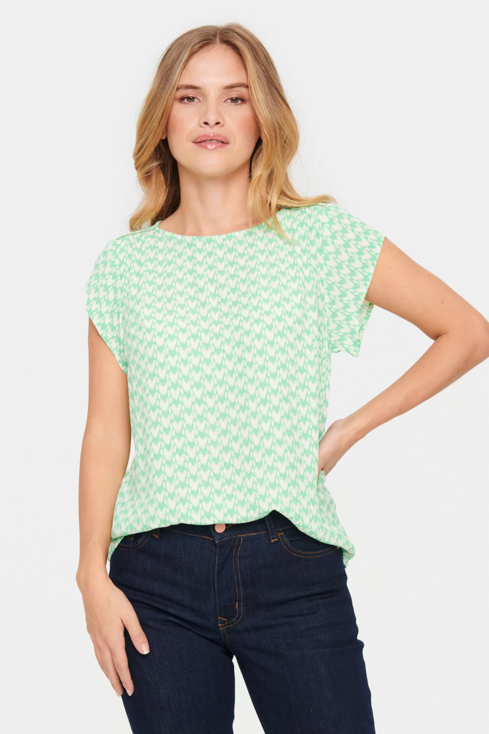 SaintTropez BlancaSZ Blus ZephyrGreenGraphic Sale