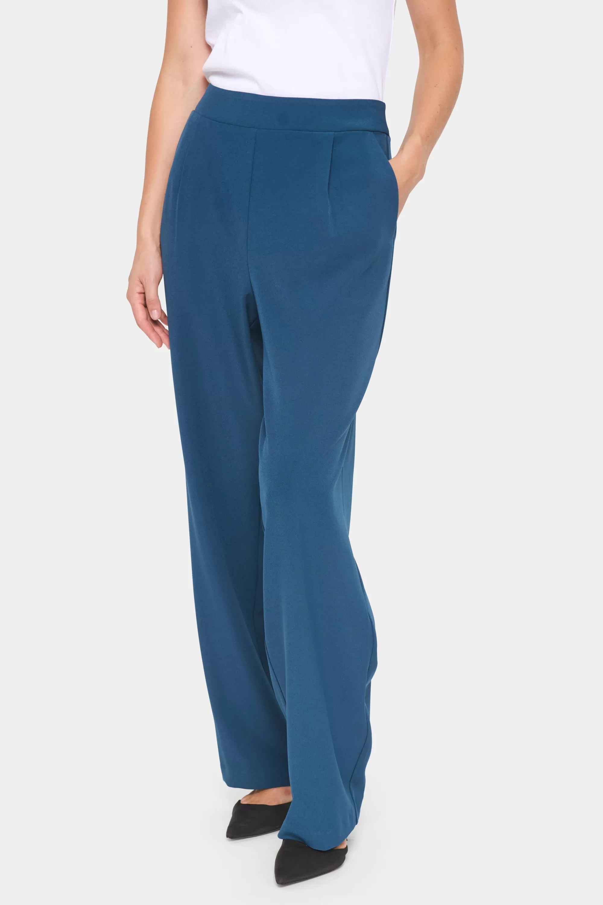 SaintTropez CelestSZ Wide Leg Byxor Titan Clearance