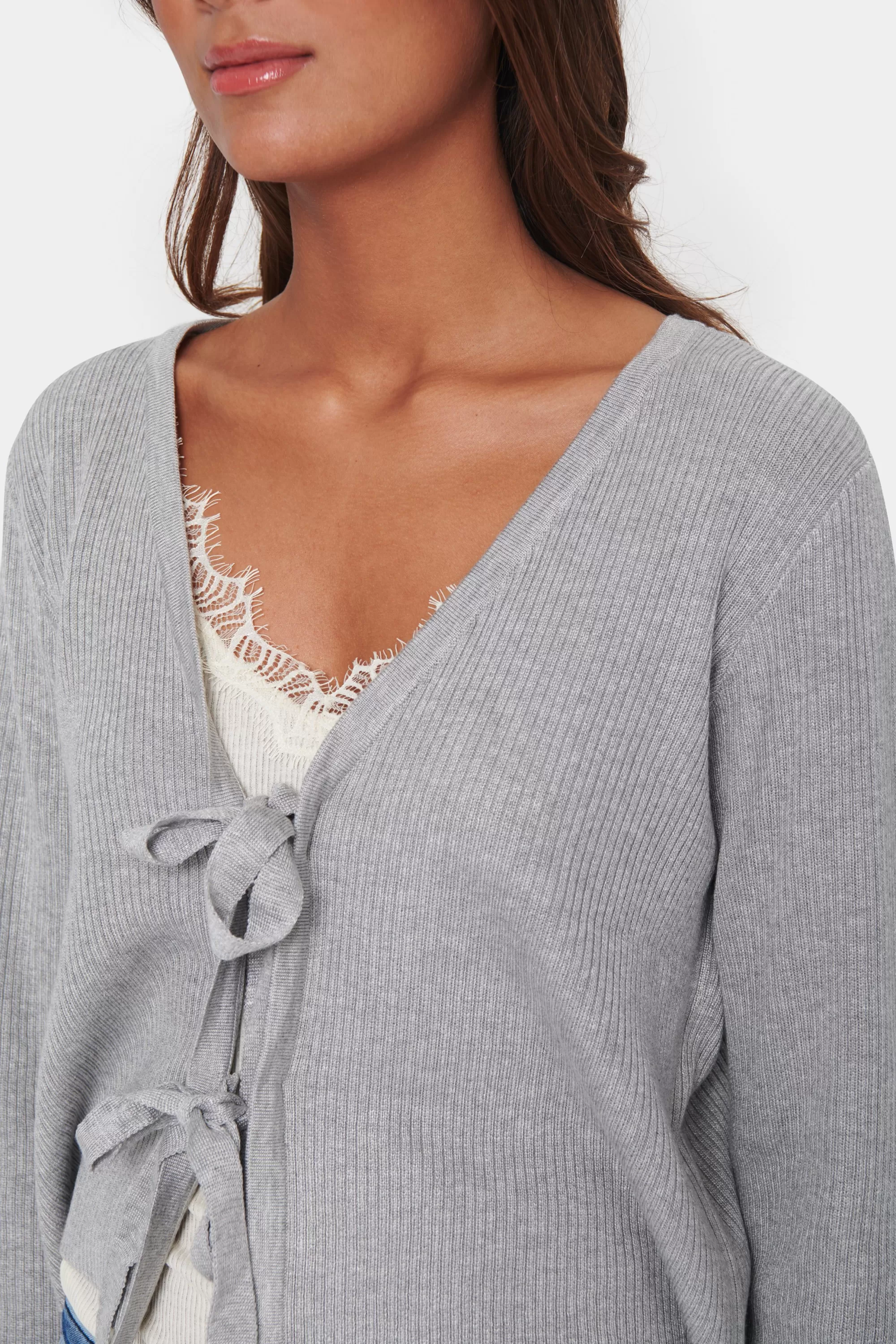 SaintTropez DagnySZ Cardigan PearlGreyMel Fashion