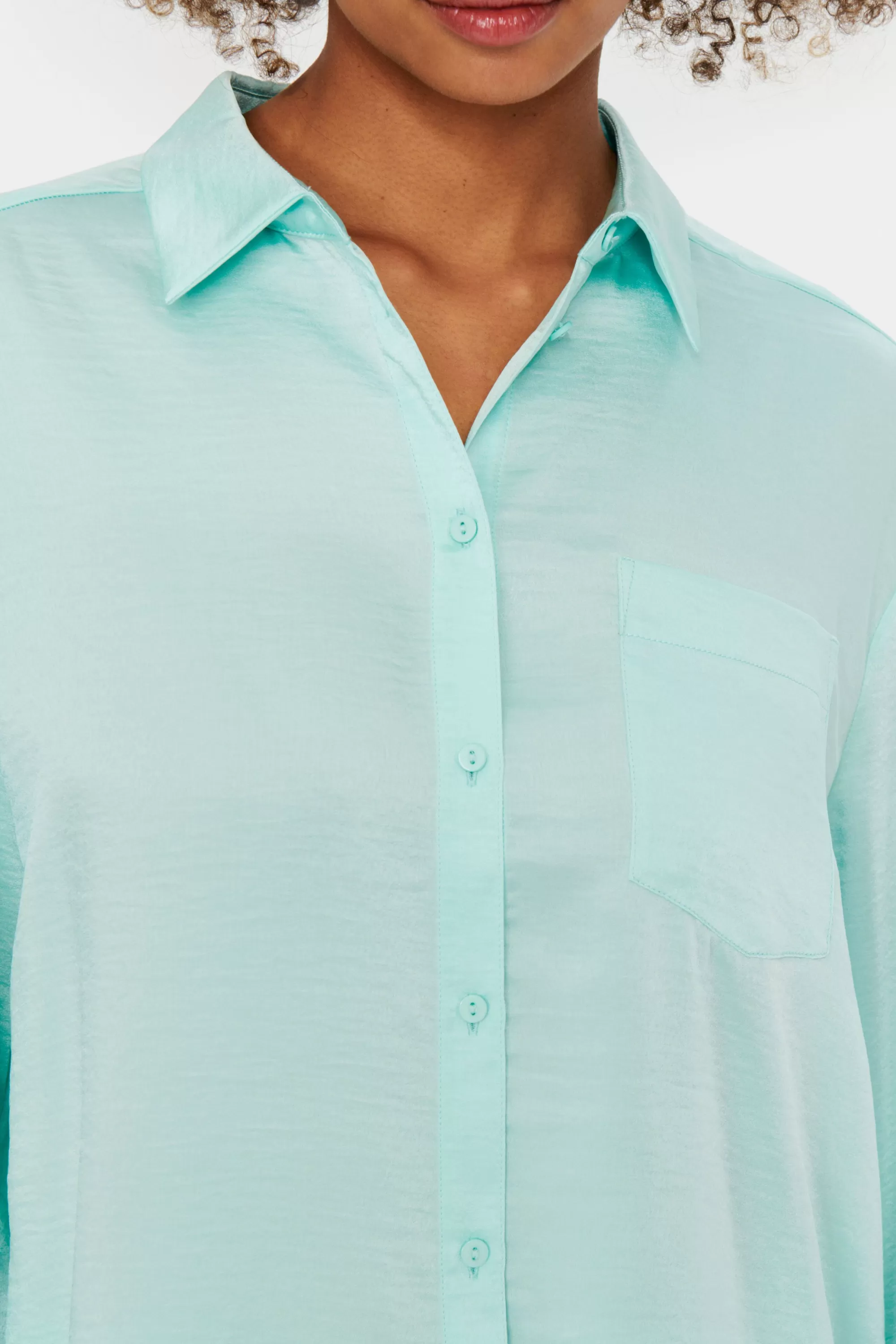 SaintTropez DinneSZ Skjorta PastelTurquoise Cheap
