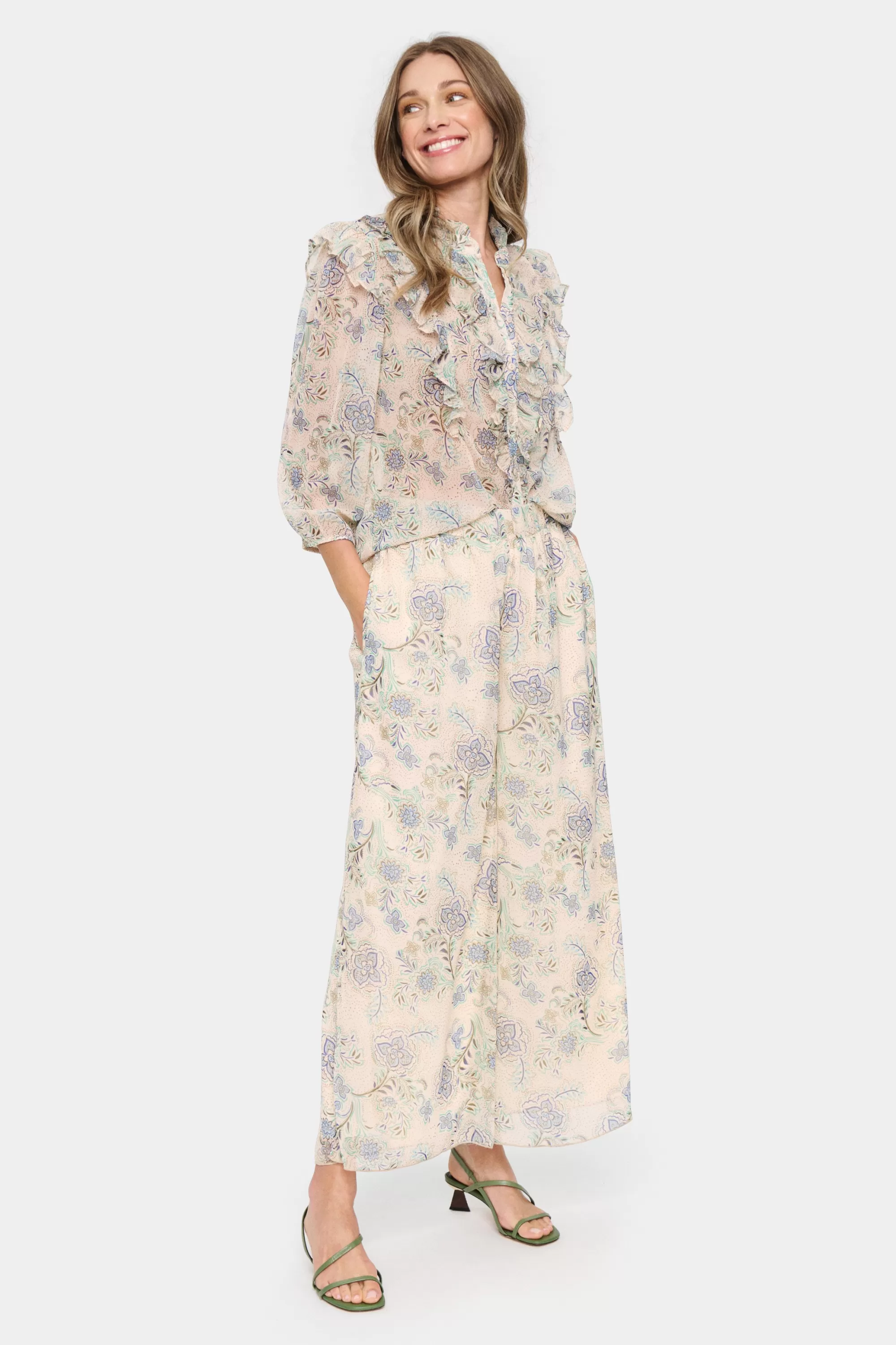 SaintTropez DojaSZ Byxor CremeVintagePaisley Outlet