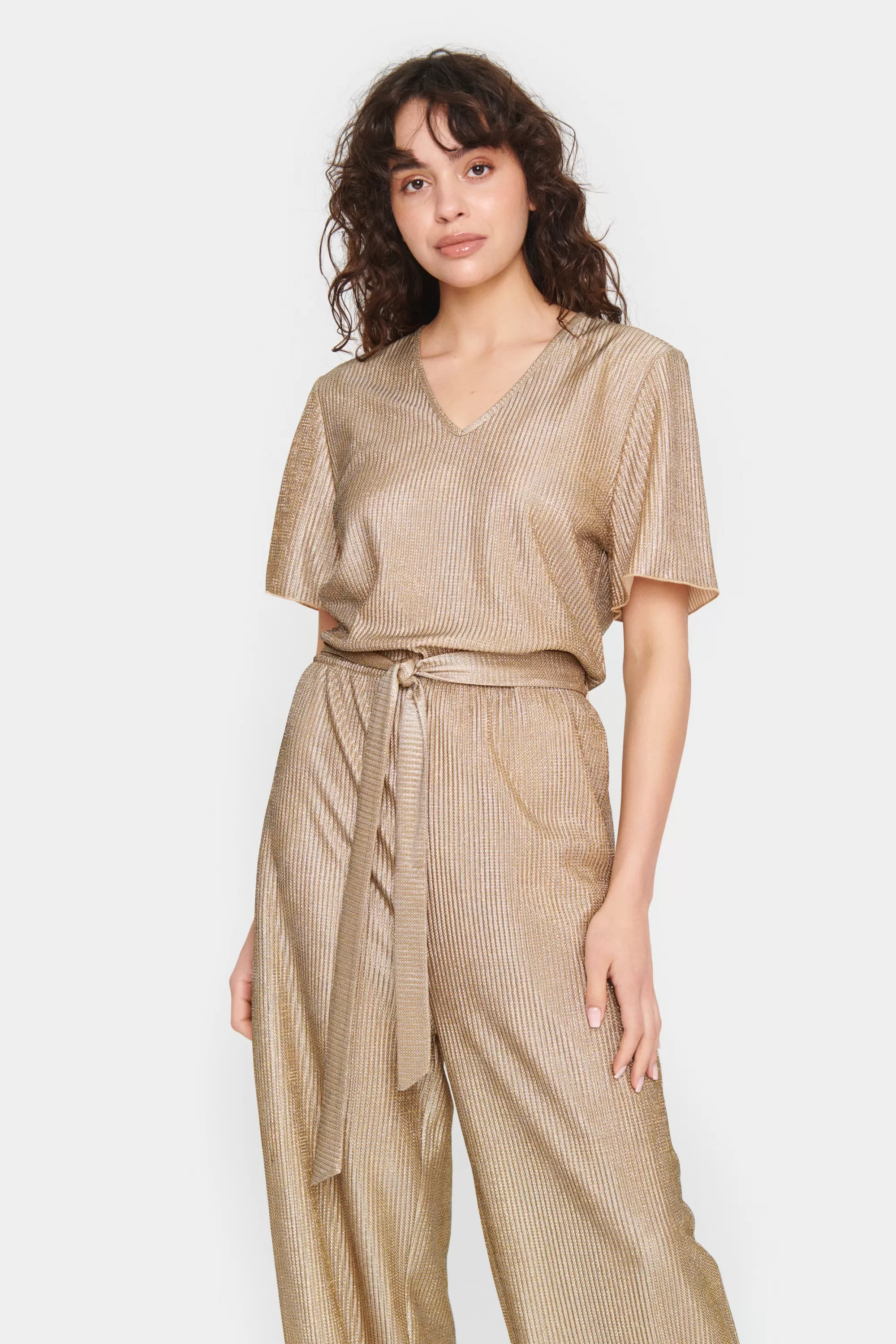 SaintTropez EvySZ Jumpsuit Gold New