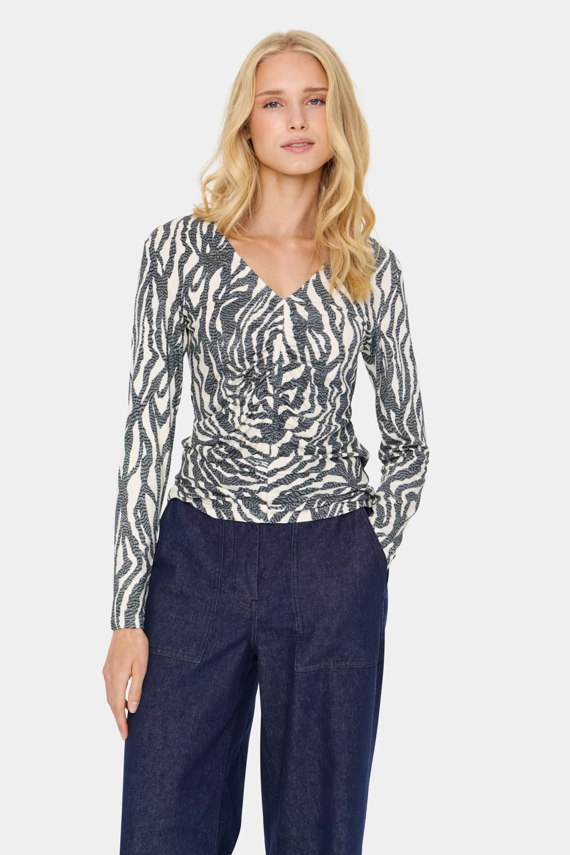 SaintTropez GhitaSZ Blus BlackZebraGraphic Best Sale