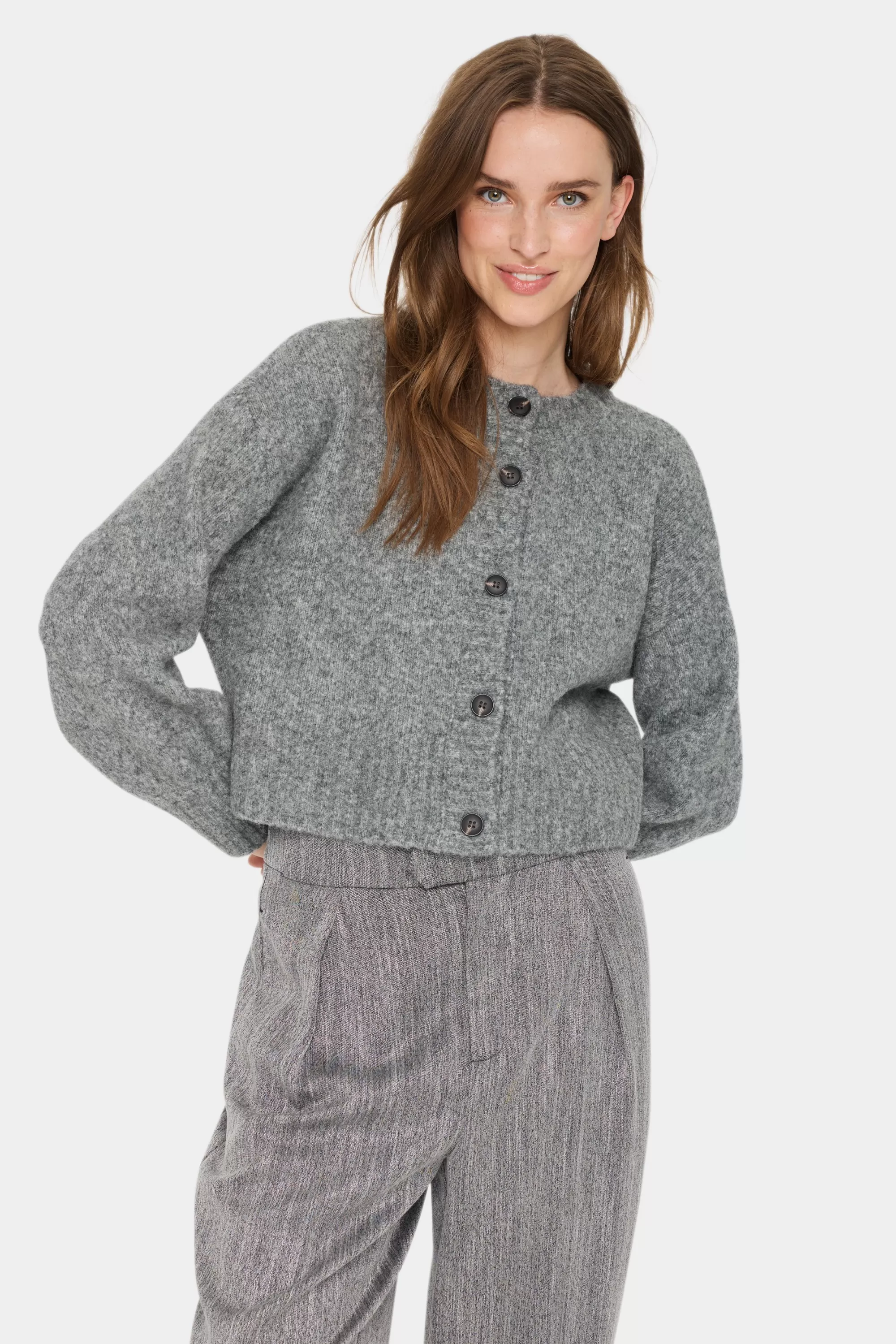 SaintTropez GildaSZ Cardigan MistGreyMelange Cheap