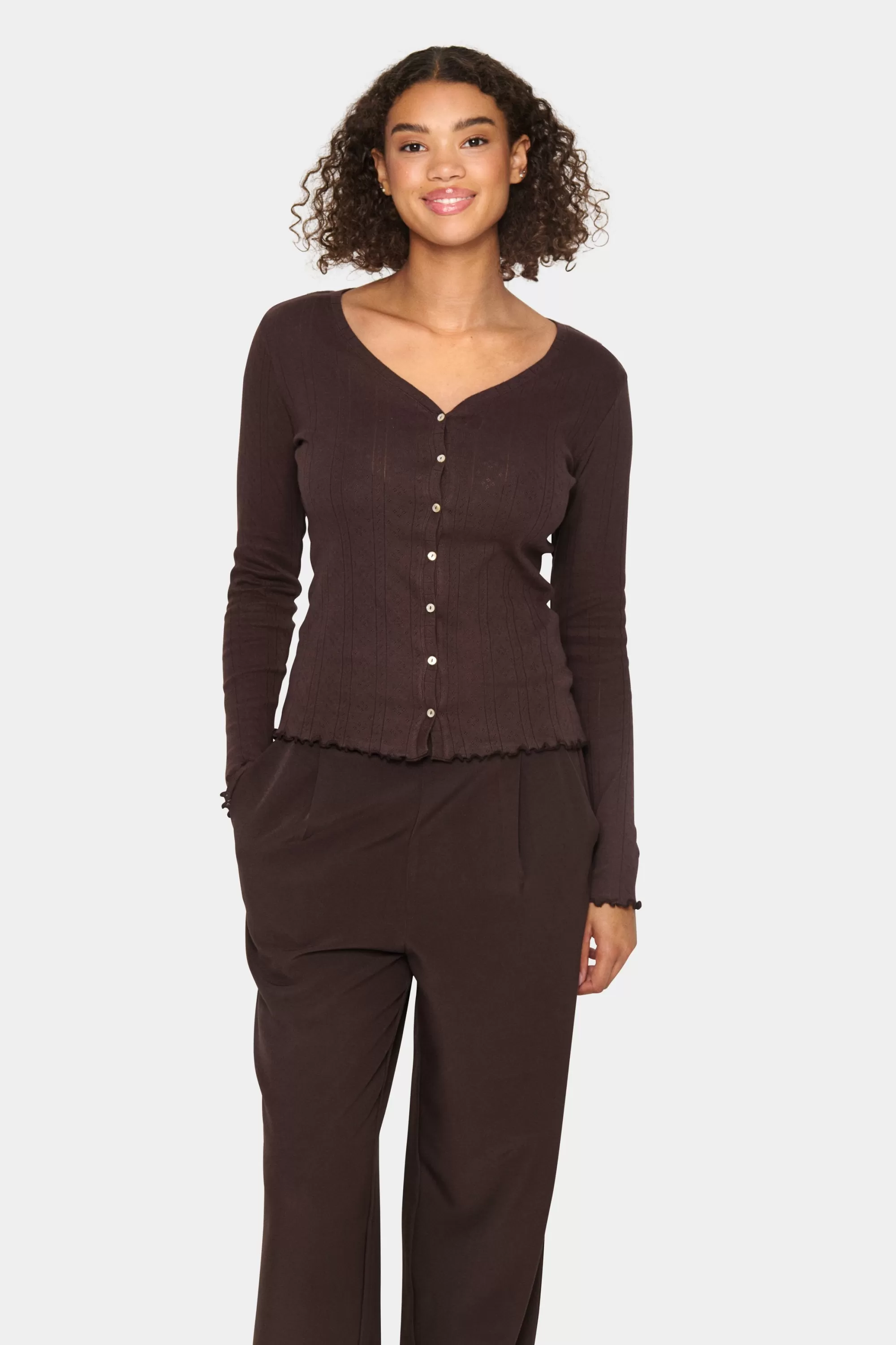 SaintTropez GruSZ Cardigan DarkOak Cheap