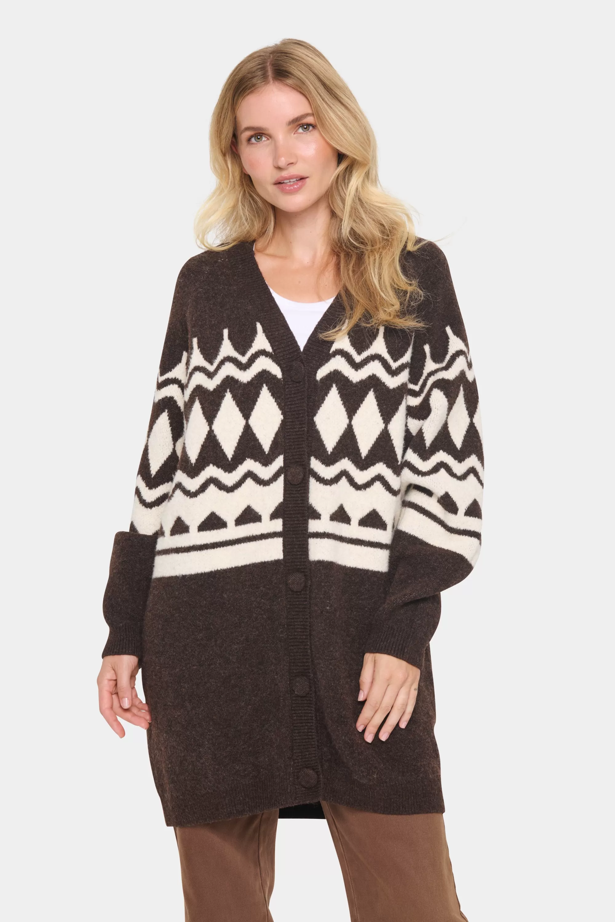 SaintTropez HeddaSZ Cardigan ChocolateBrown Online