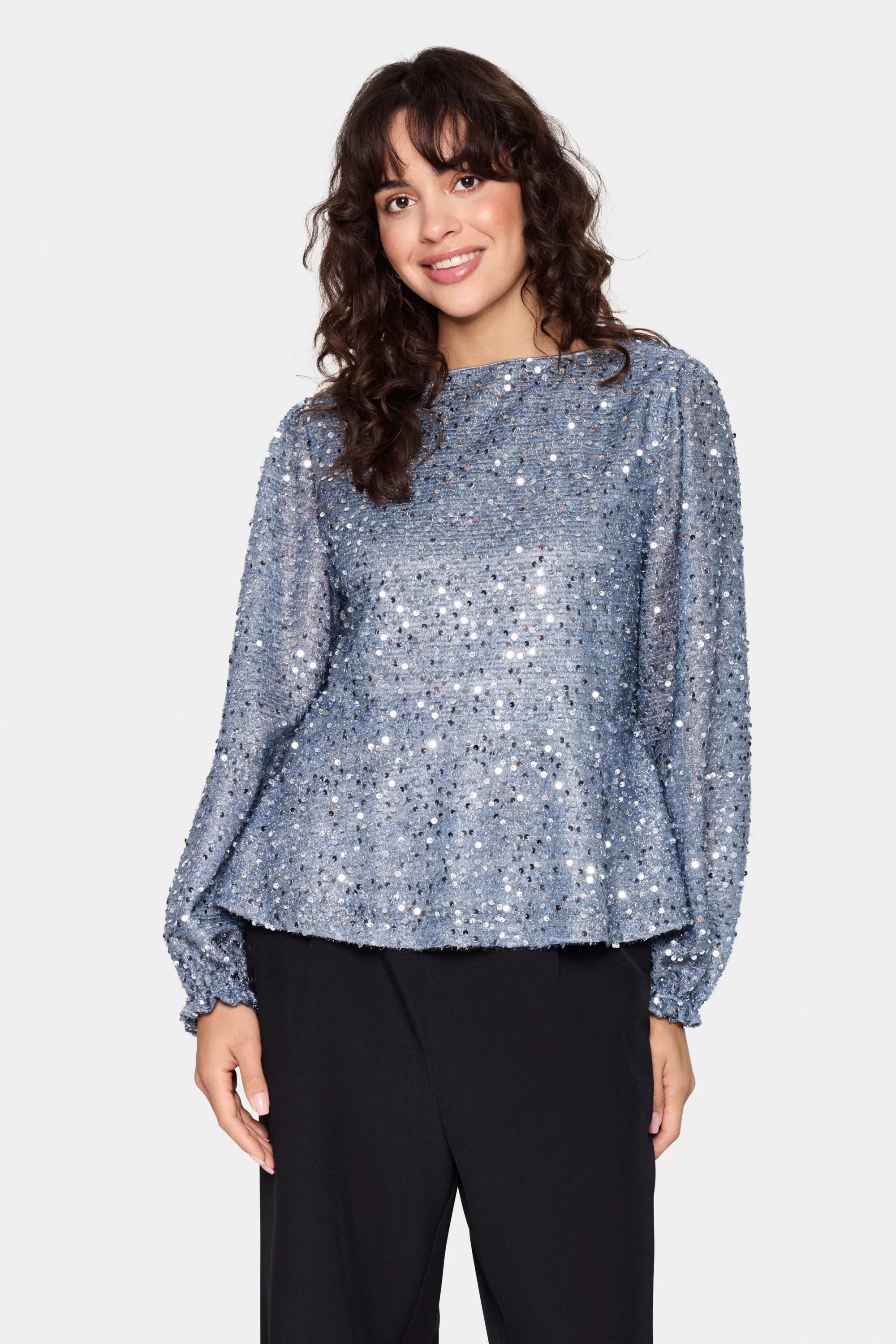 SaintTropez HinnaSZ Paljett Blus Silver Outlet