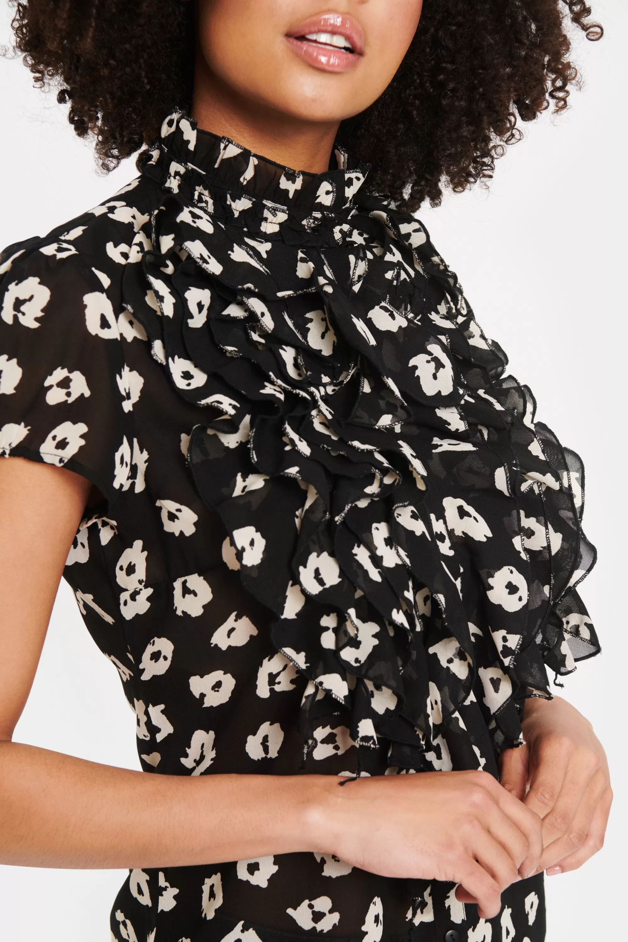 SaintTropez LiljaSZ Skjorta BlackFlowerShadows Fashion