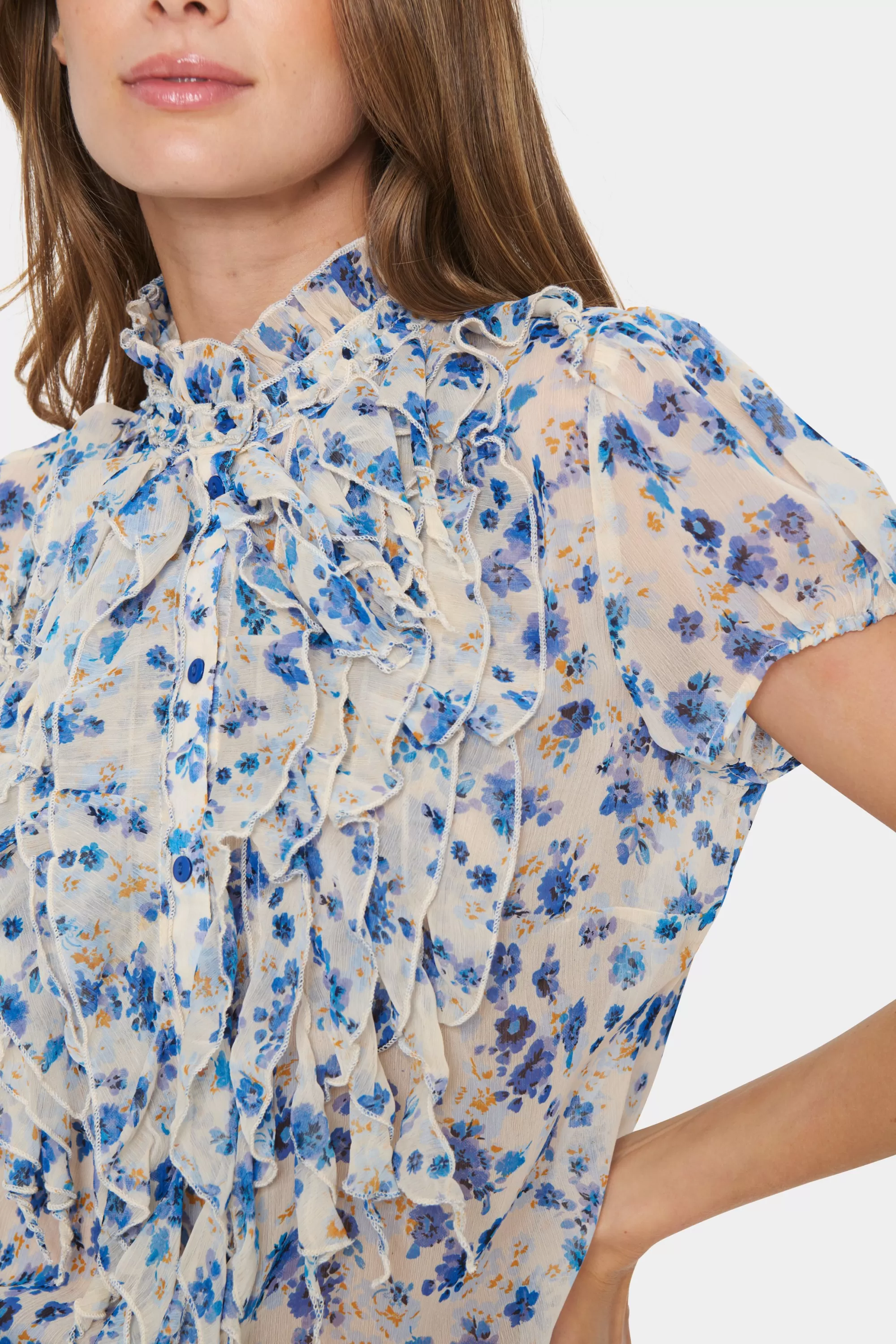 SaintTropez LiljaSZ Skjorta CremeDoubleFlower Best Sale