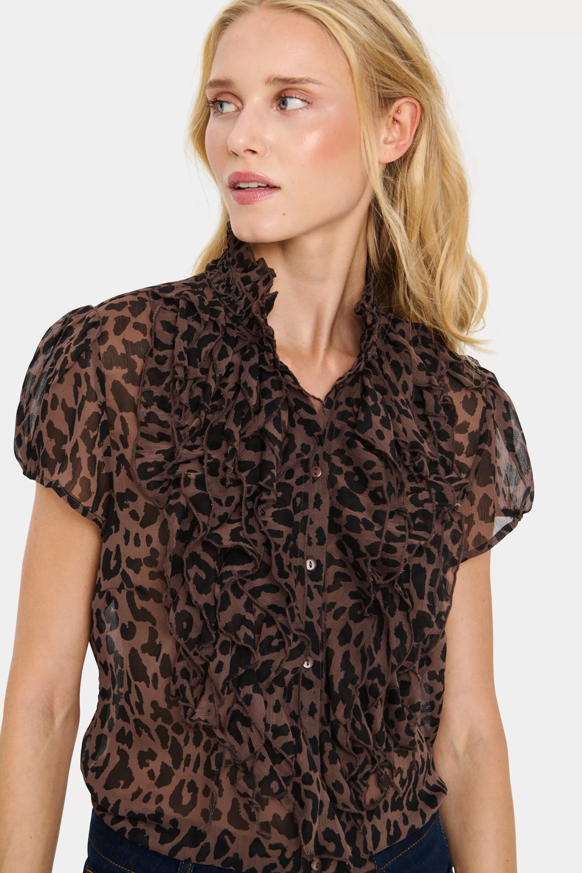 SaintTropez LiljaSZ Skjorta ChocolateBrownLeopard Online