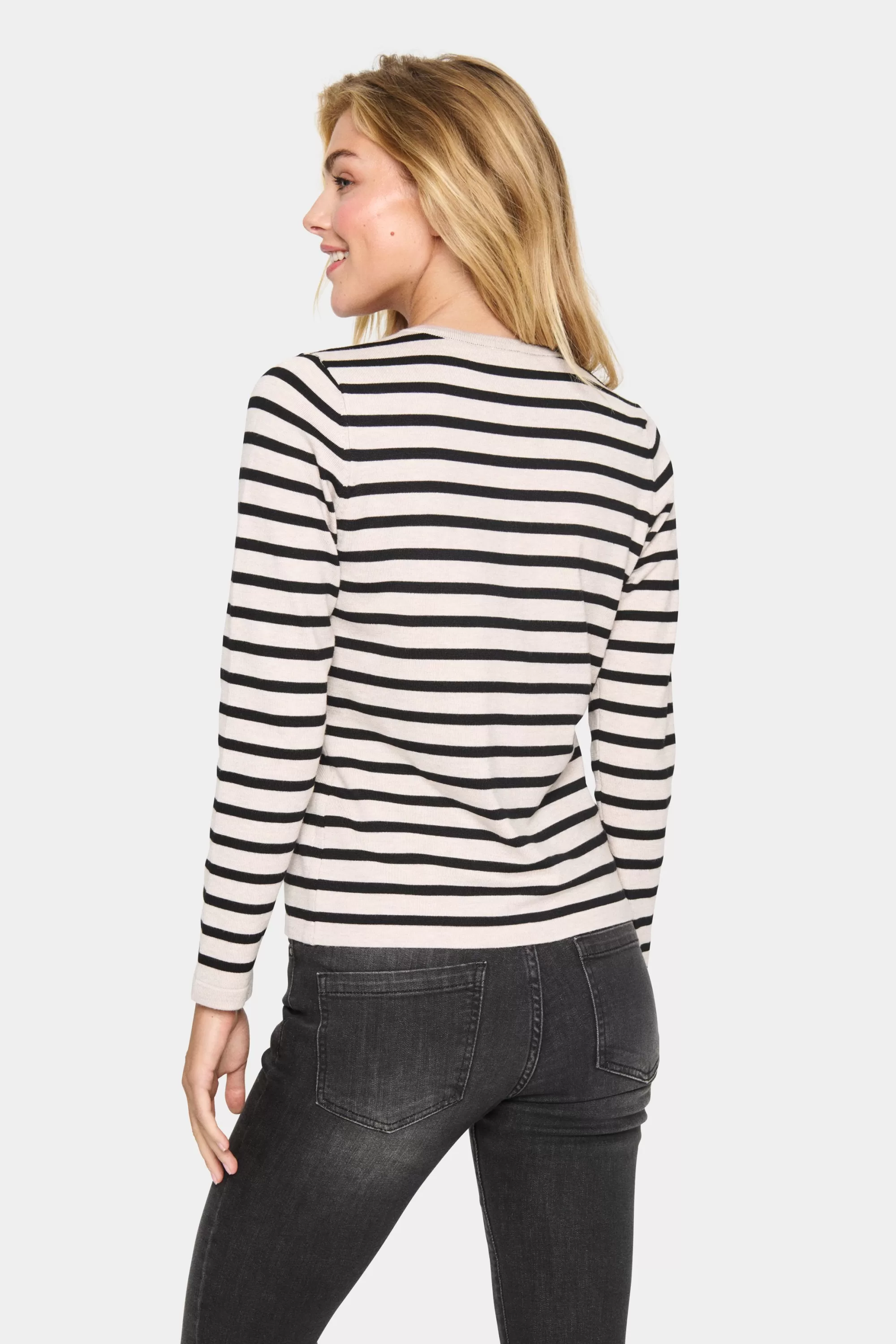 SaintTropez MilaSZ Cardigan GrayMornMilaStripe Shop