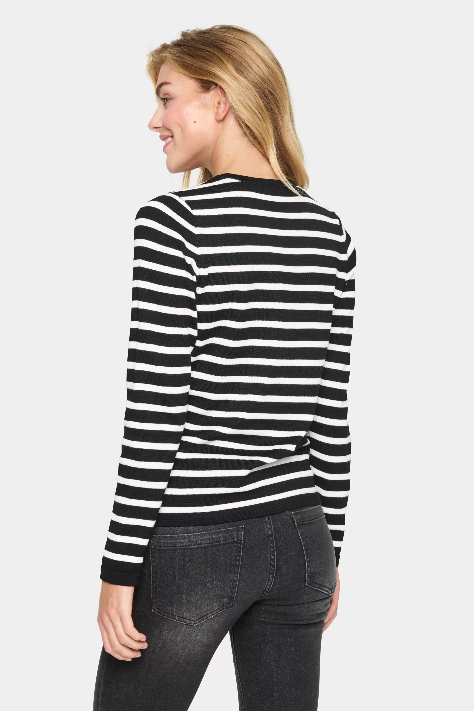 SaintTropez MilaSZ Cardigan BlackMilaStripe Store