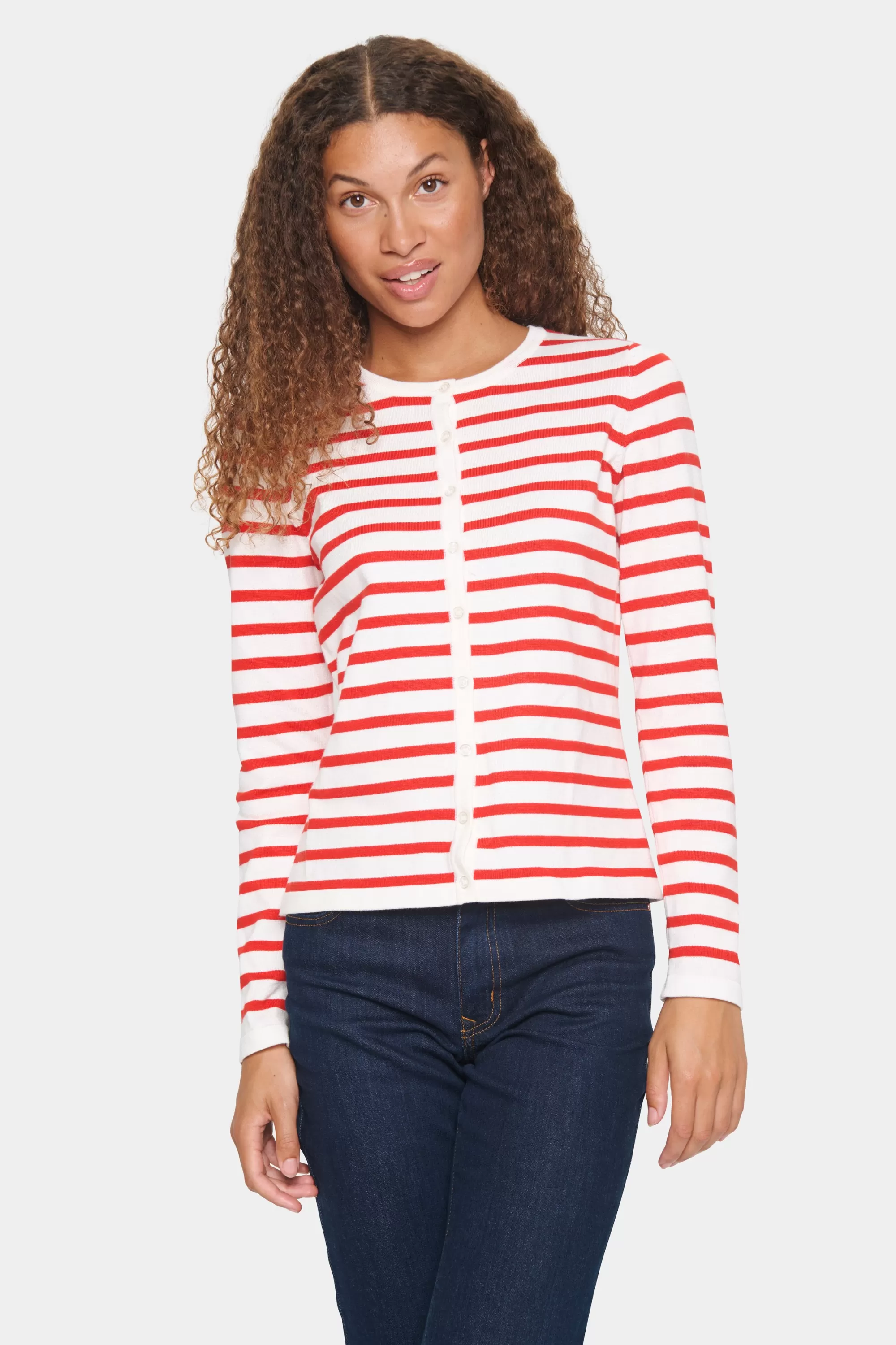 SaintTropez MilaSZ Cardigan Iceandf.scarletstripe Fashion