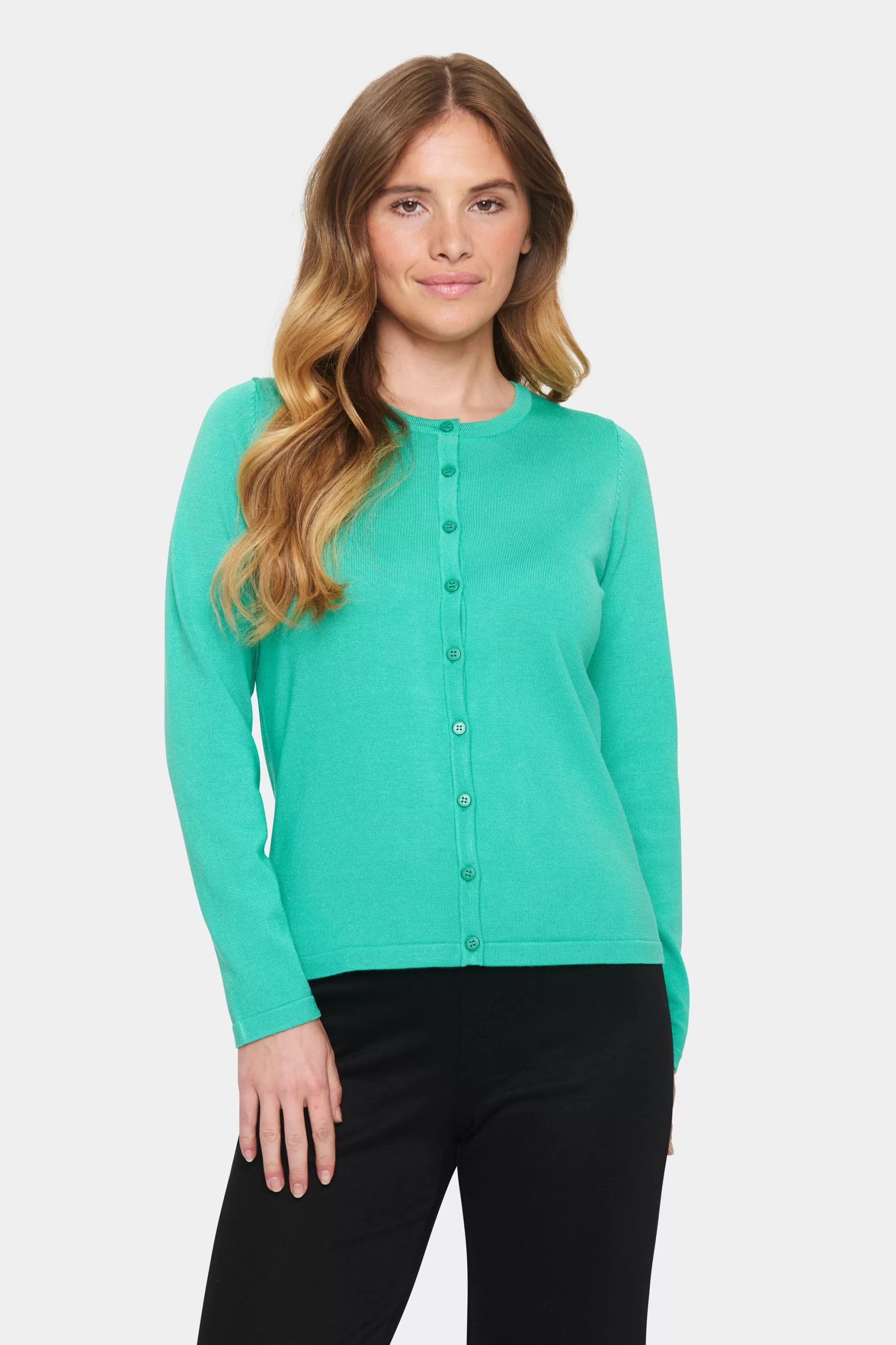 SaintTropez MilaSZ R-Neck Cardigan GumdropGreen Hot