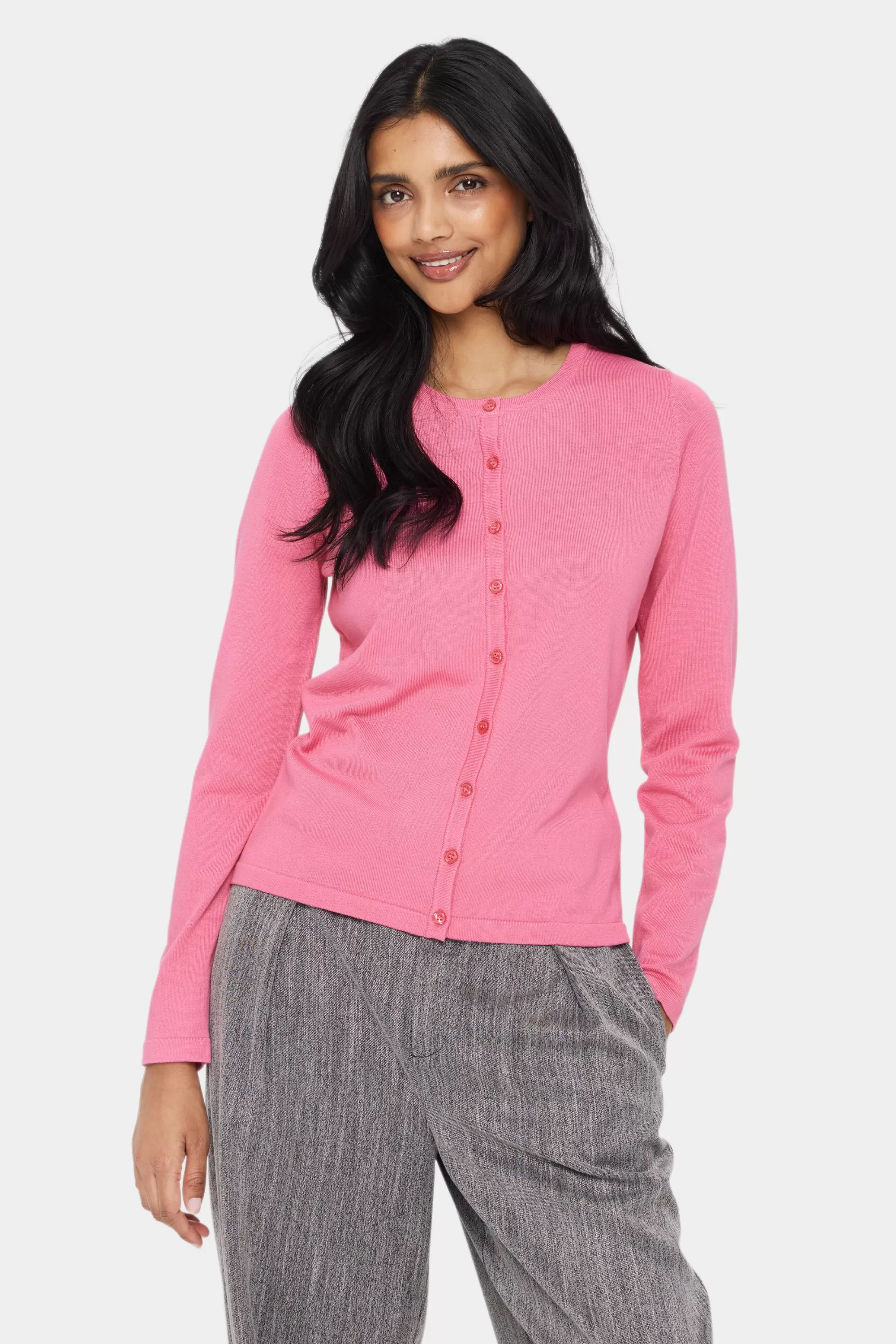 SaintTropez MilaSZ R-Neck Cardigan ChateauRose Outlet