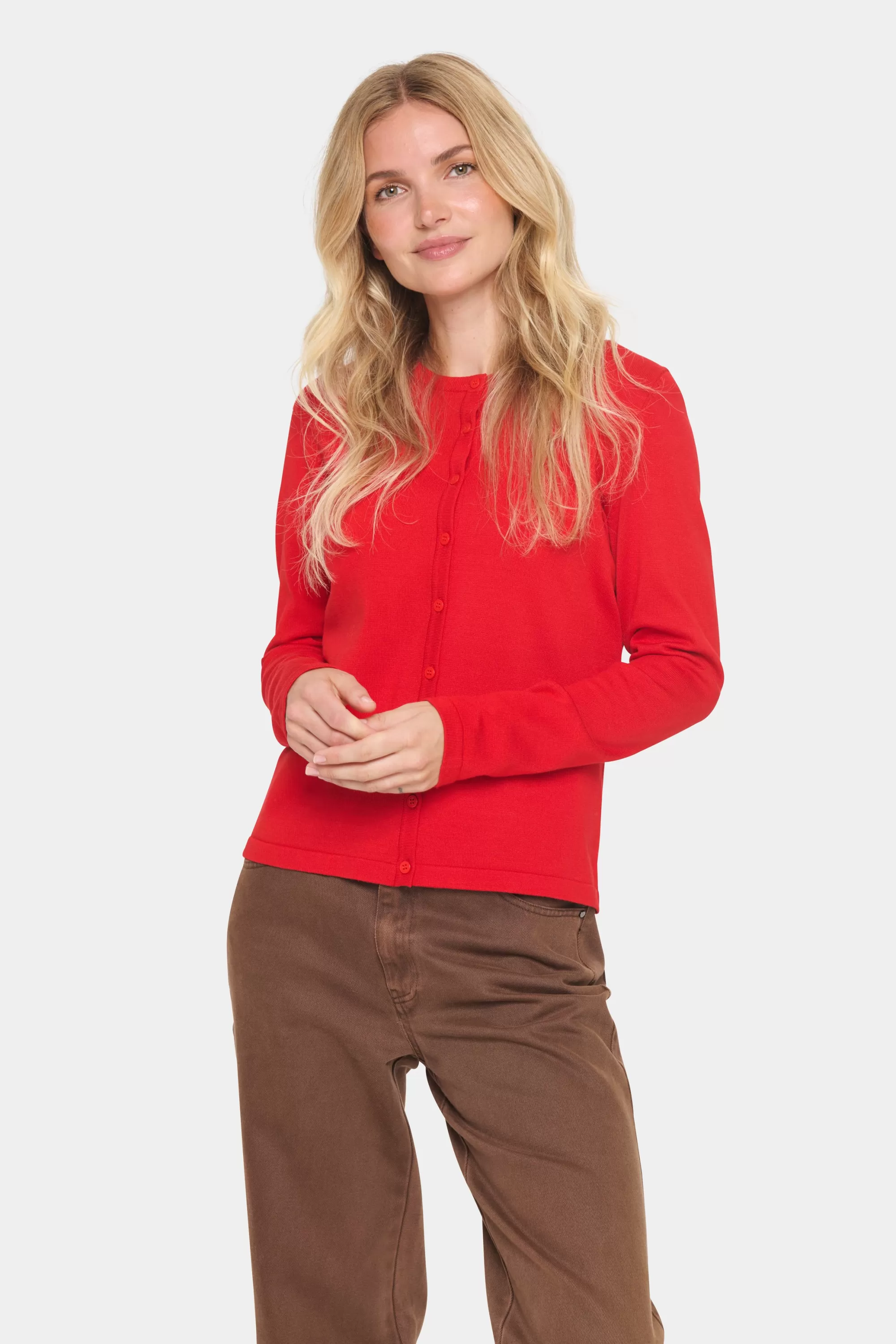 SaintTropez MilaSZ R-Neck Cardigan RacingRed Sale