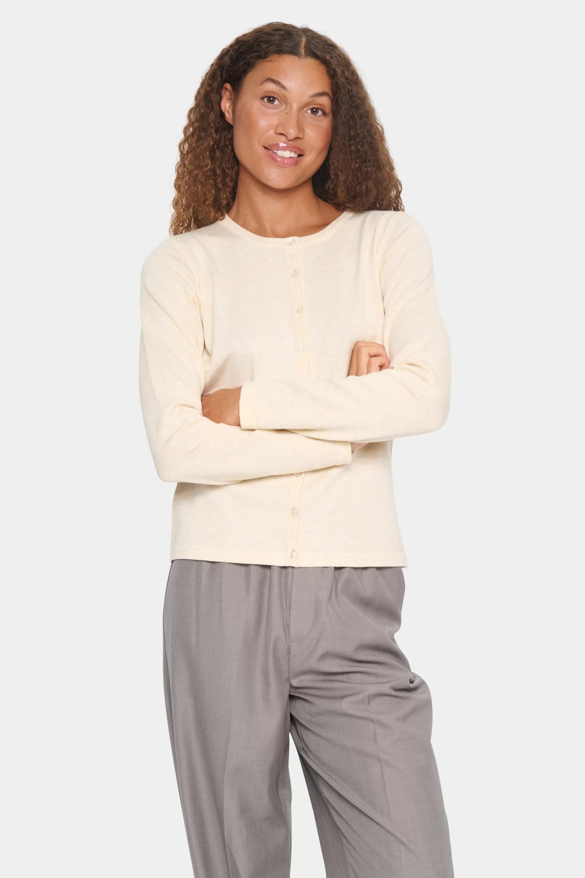 SaintTropez MilaSZ R-Neck Cardigan Baby&s;sBreathMelange Best