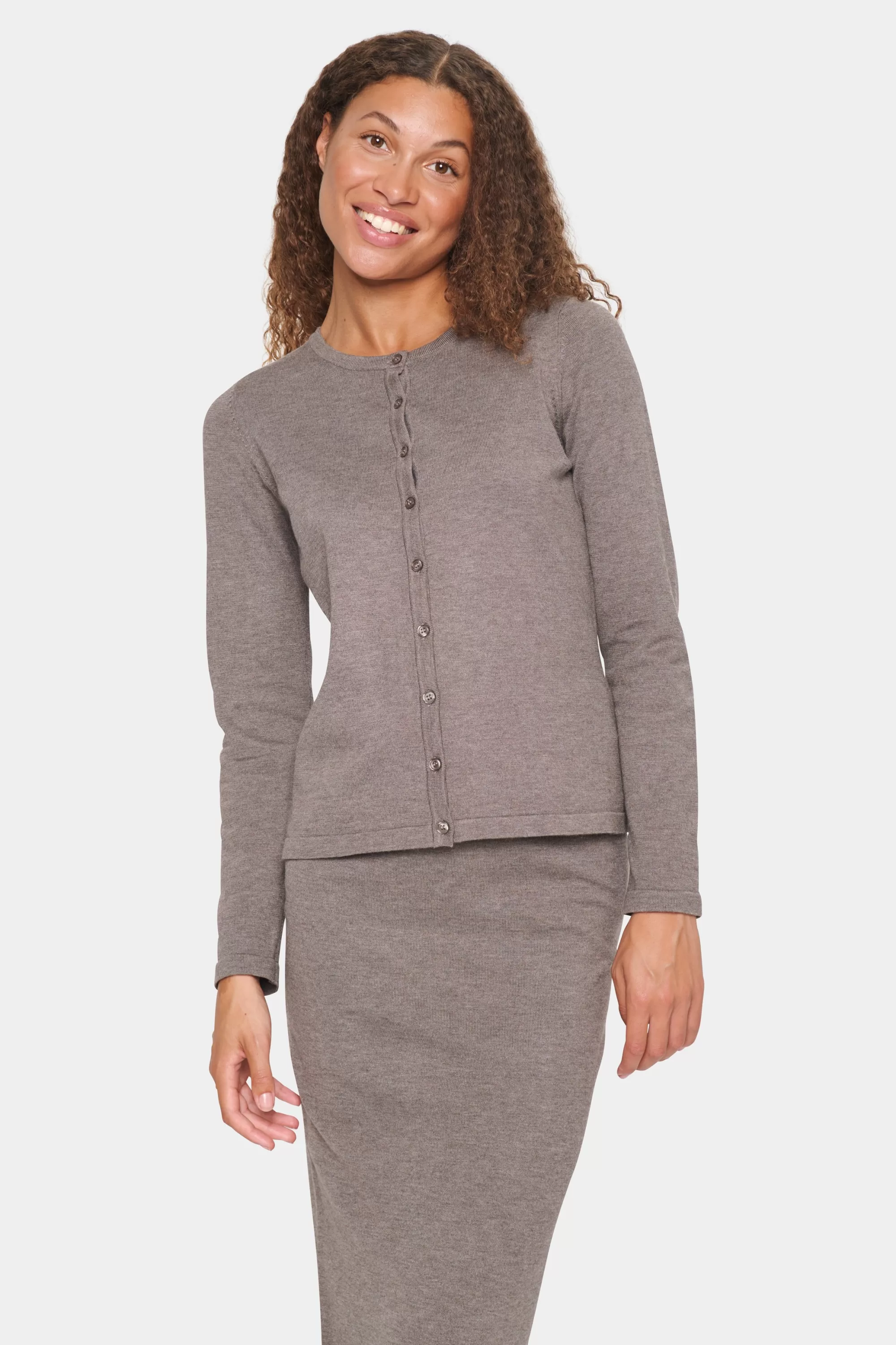 SaintTropez MilaSZ R-Neck Cardigan IronMelange Clearance