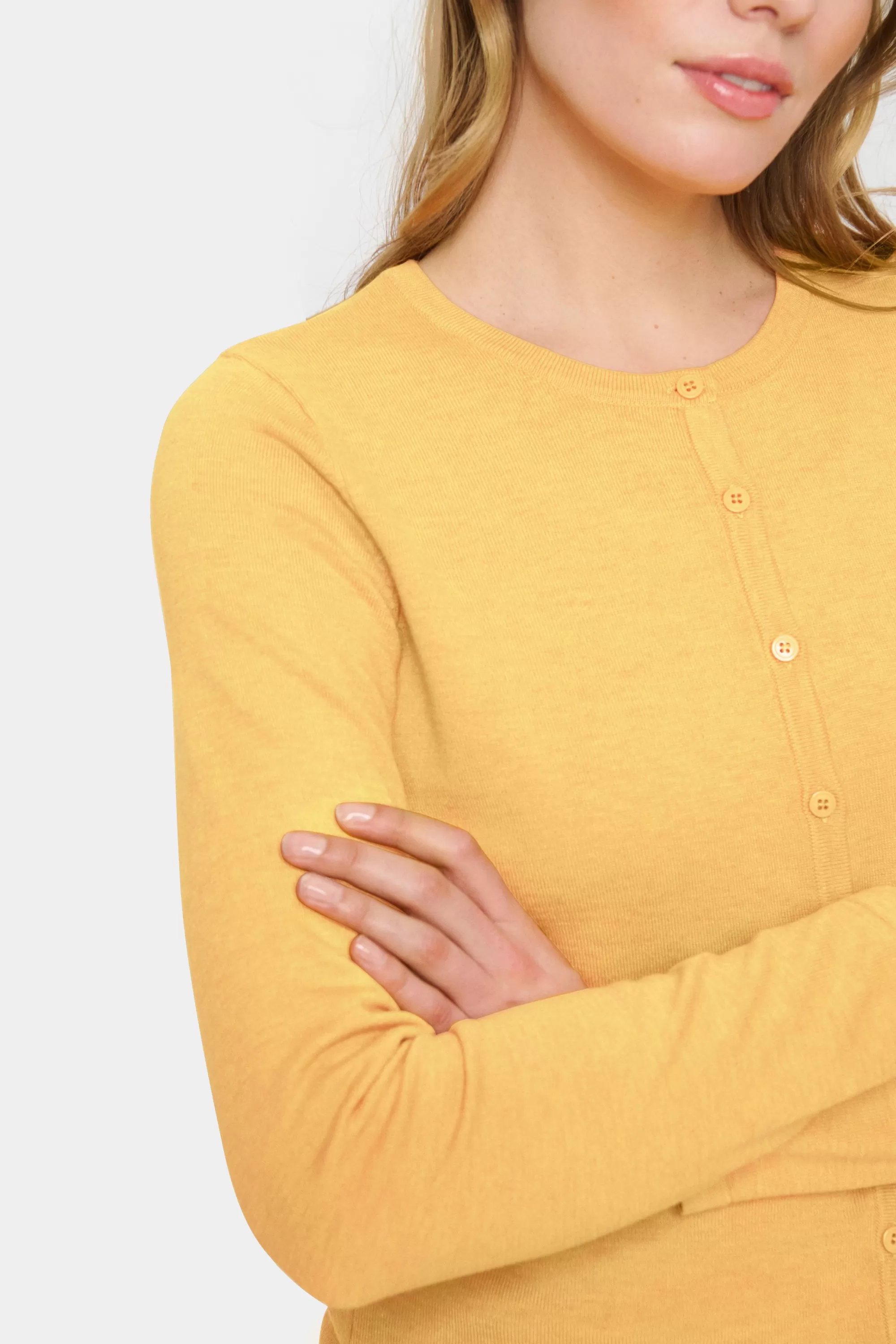 SaintTropez MilaSZ R-Neck Cardigan YarrowMelange Best Sale
