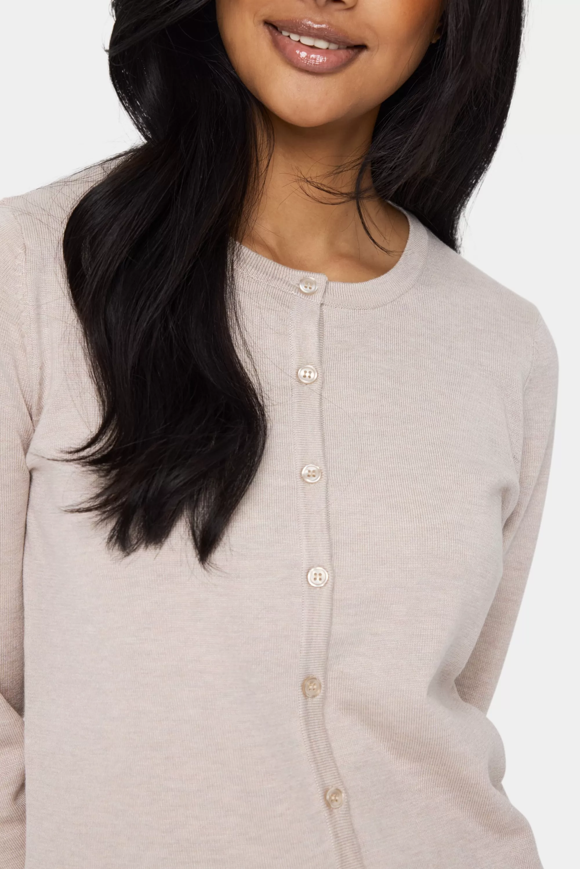 SaintTropez MilaSZ R-Neck Cardigan GrayMornMelange Best