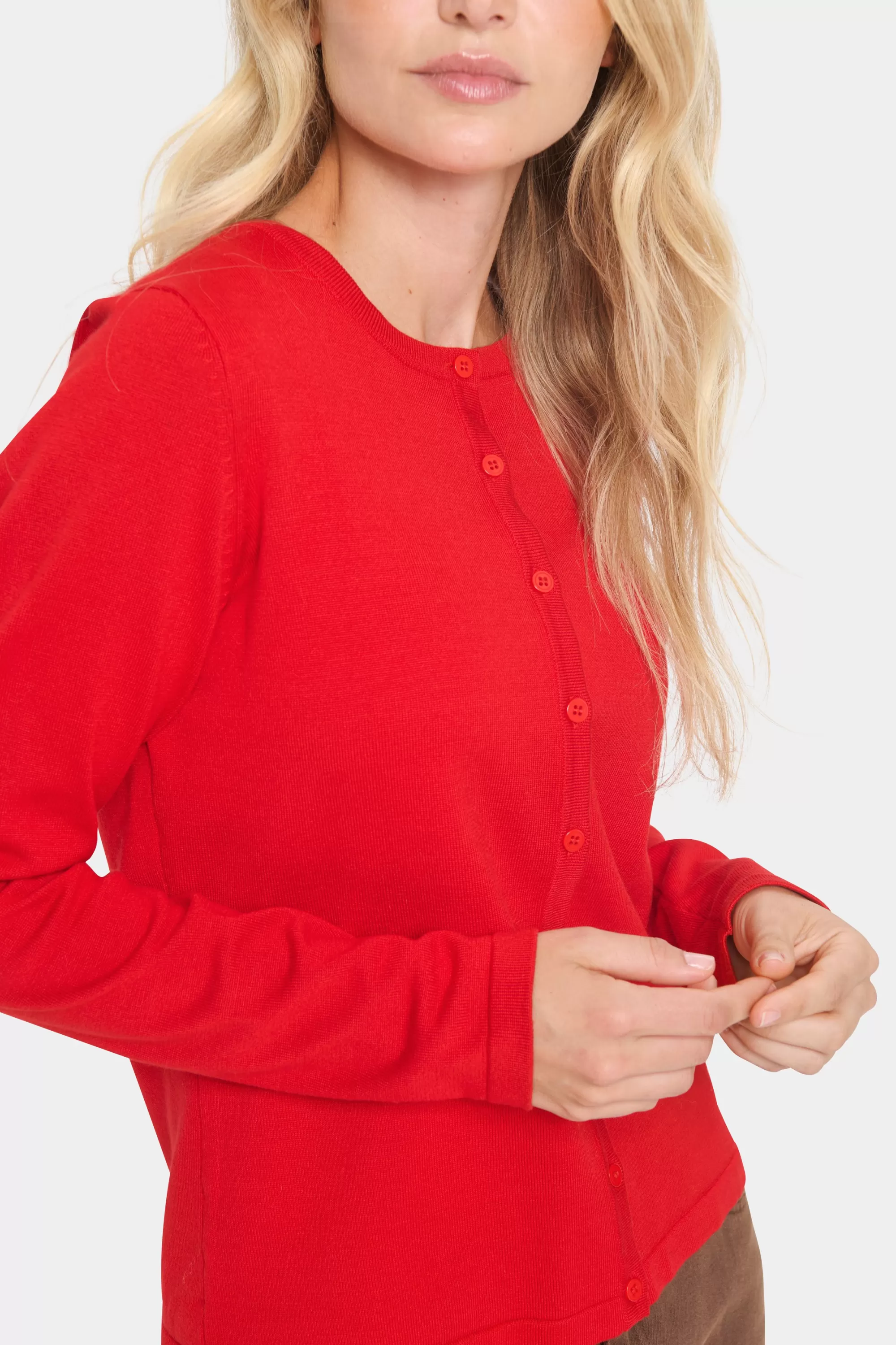 SaintTropez MilaSZ R-Neck Cardigan RacingRed Sale