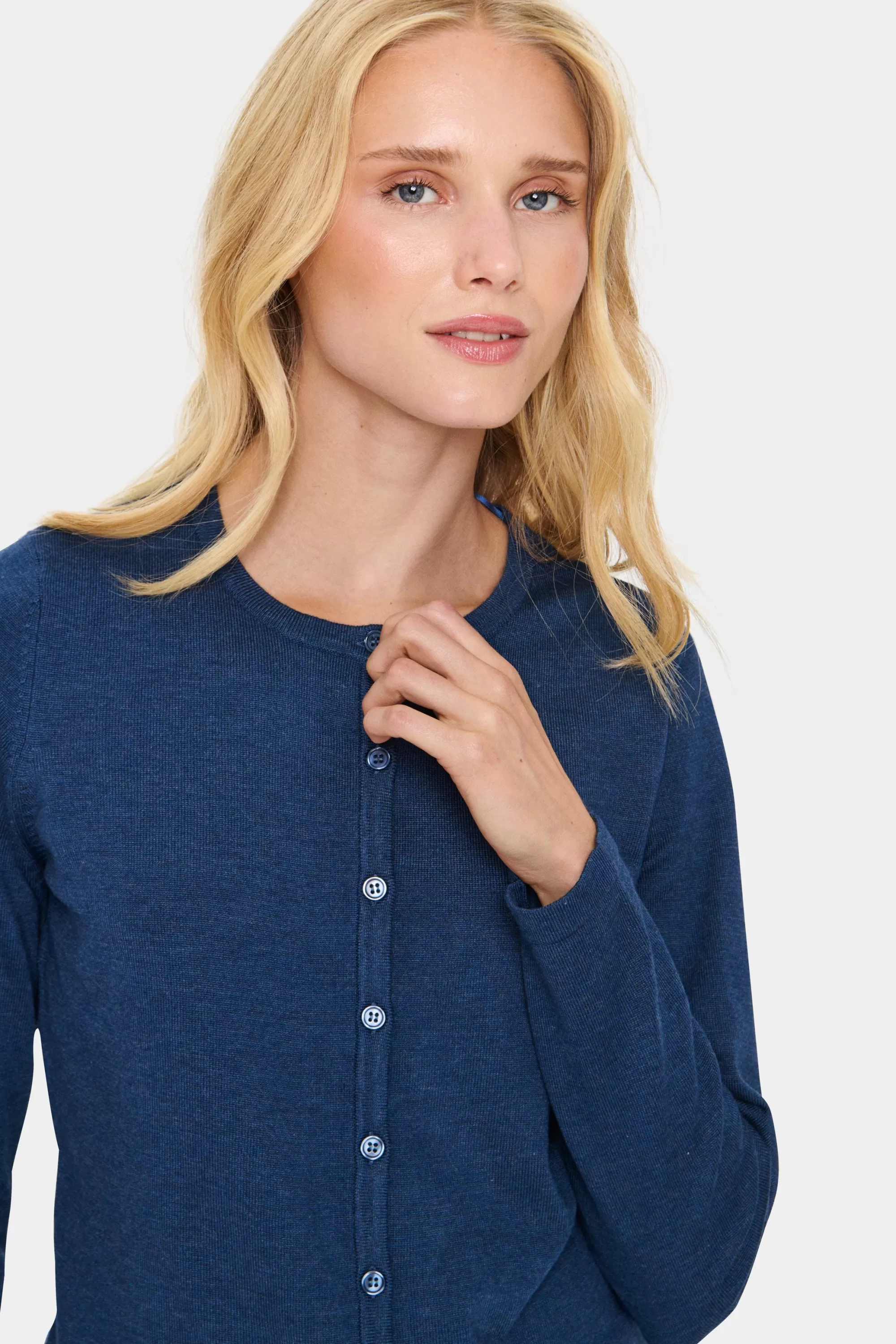 SaintTropez MilaSZ R-Neck Cardigan TitanMelange Online