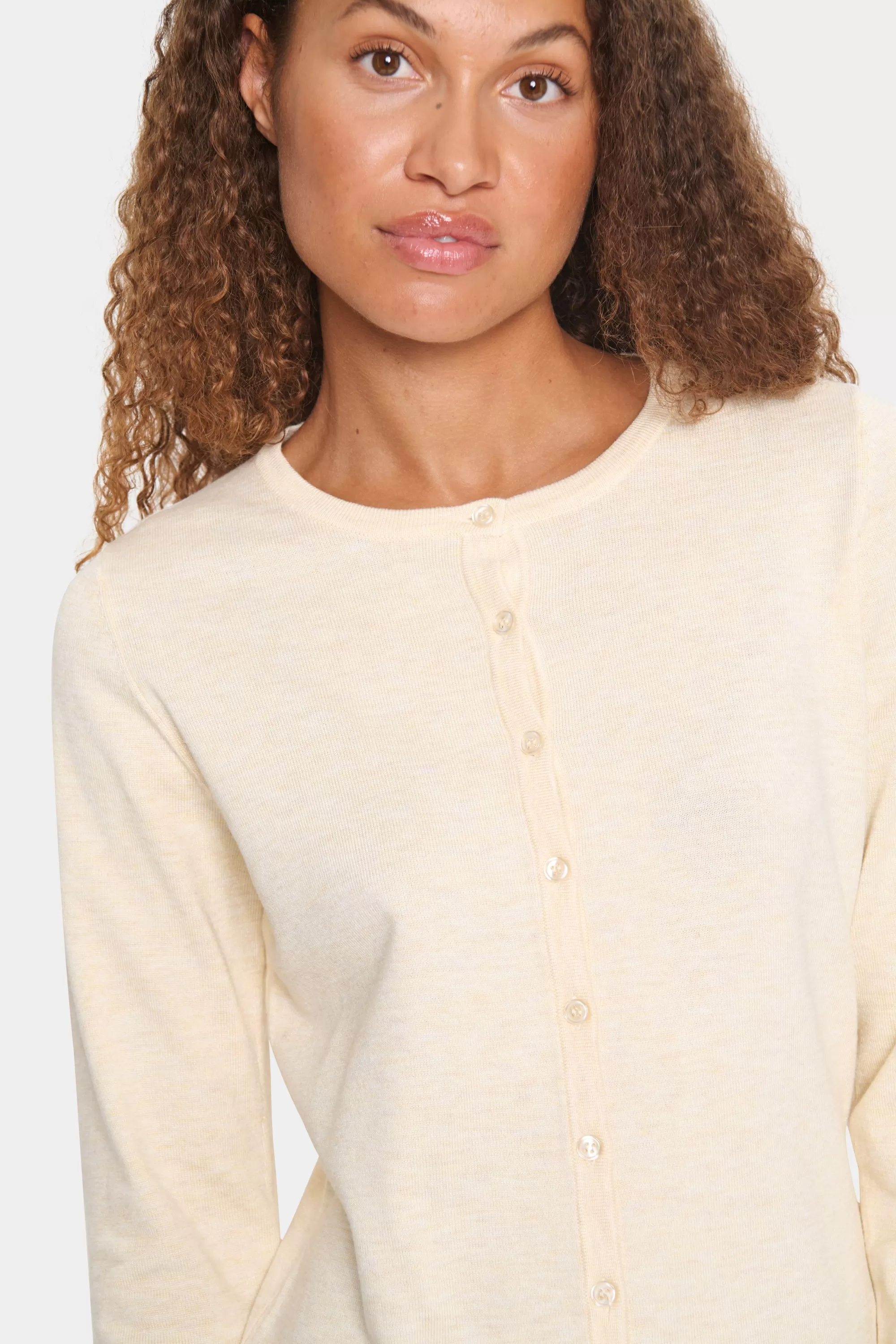 SaintTropez MilaSZ R-Neck Cardigan Baby&s;sBreathMelange Best