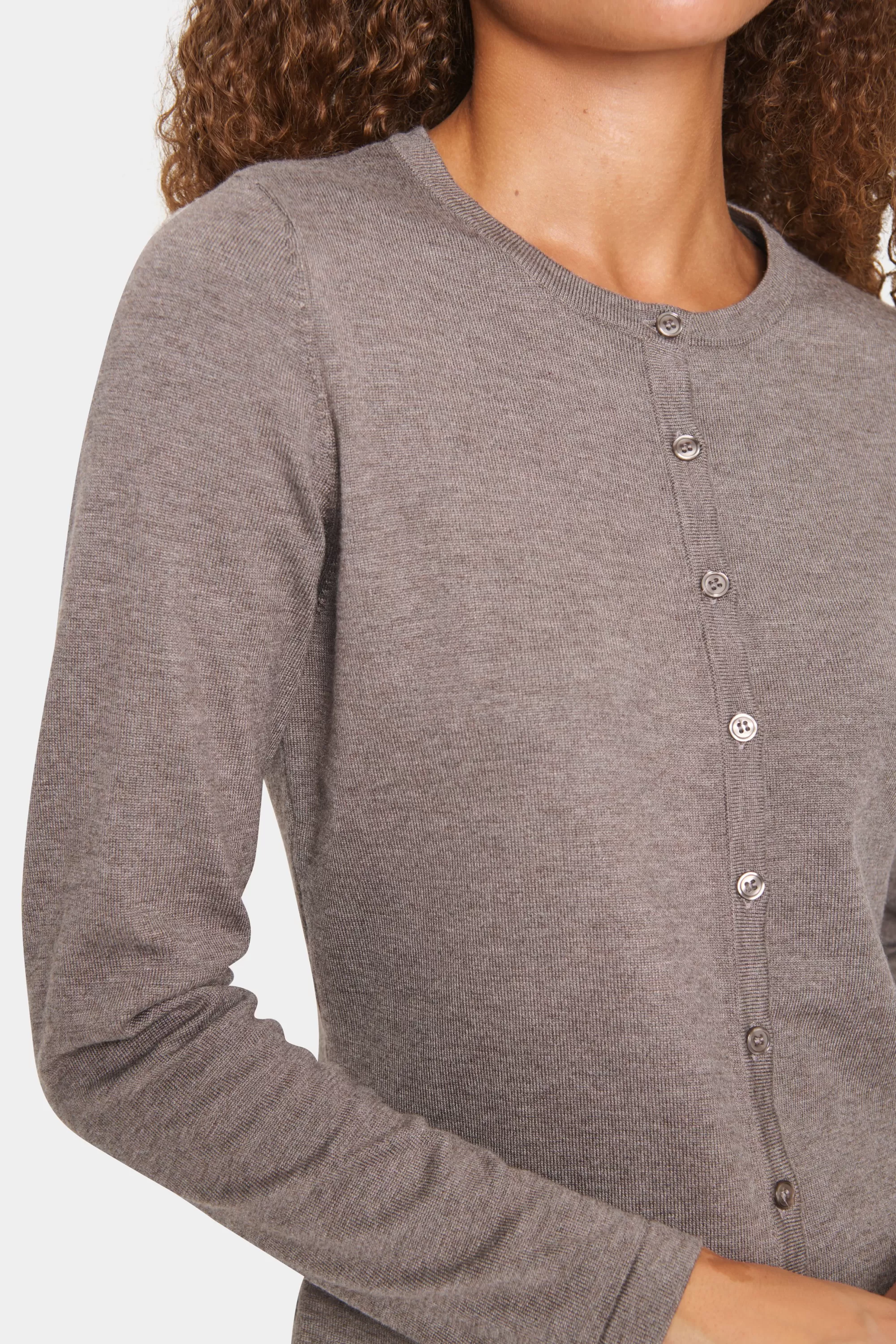 SaintTropez MilaSZ R-Neck Cardigan IronMelange Clearance