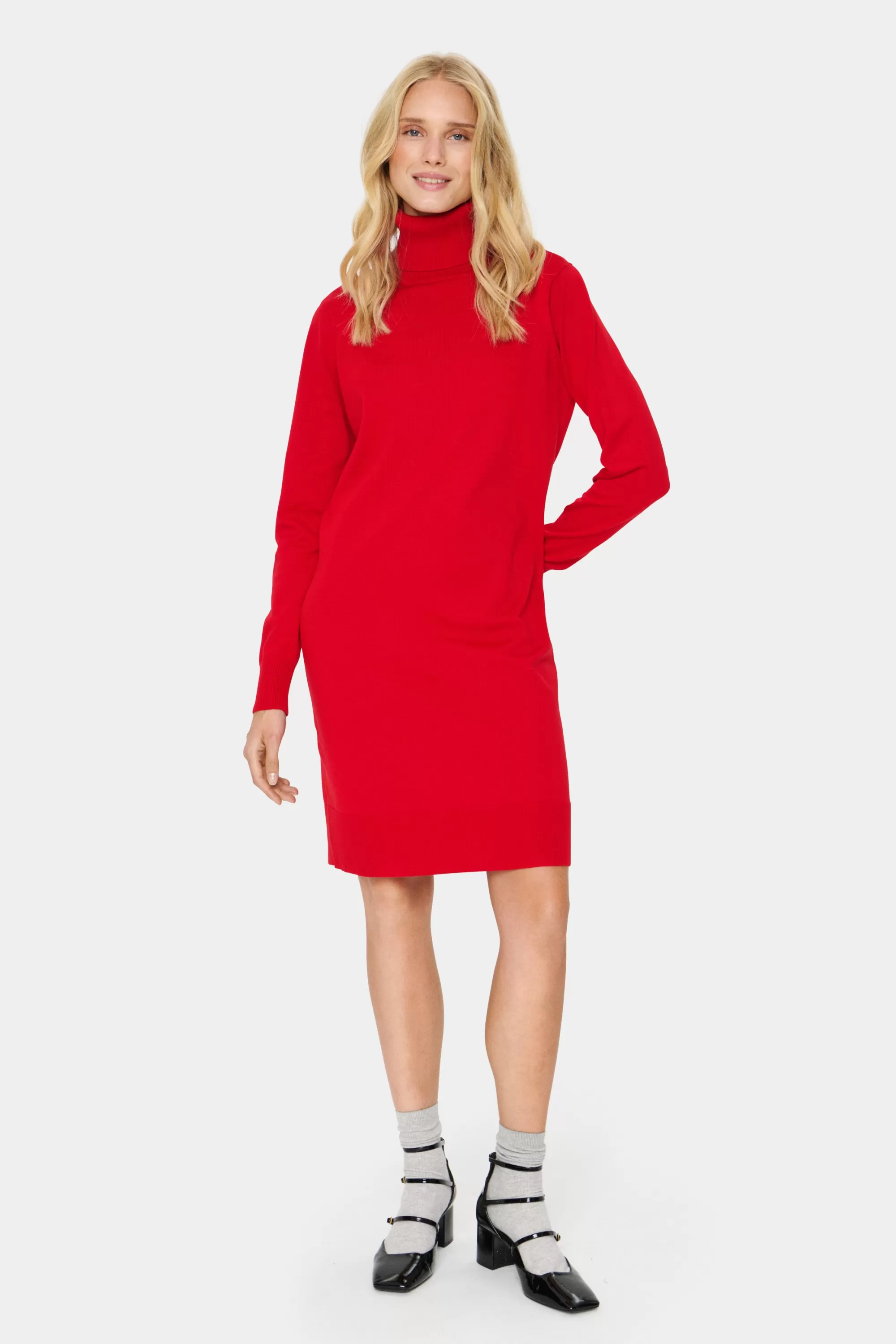 SaintTropez MilaSZ Rollneck Dress RacingRed Clearance