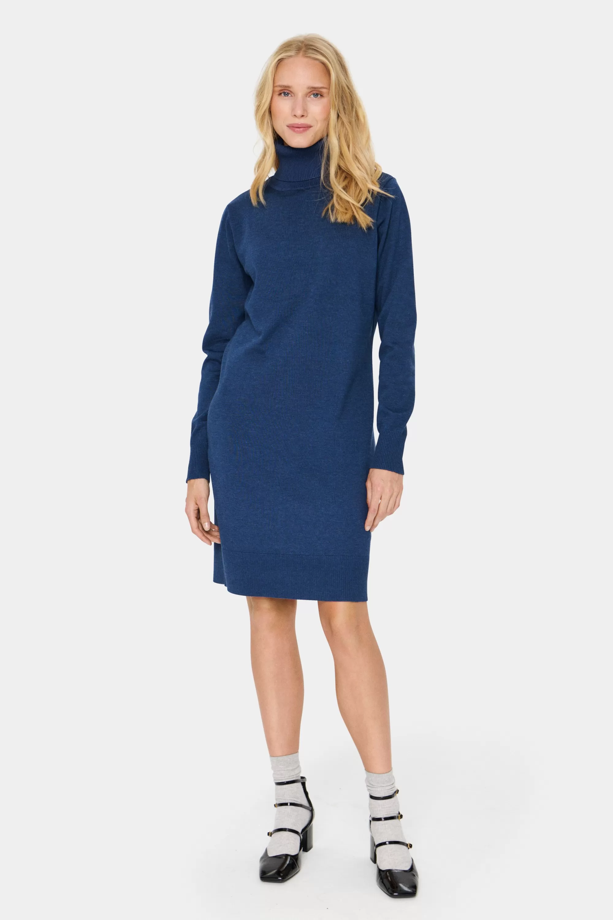 SaintTropez MilaSZ Rollneck Dress TitanMelange Cheap