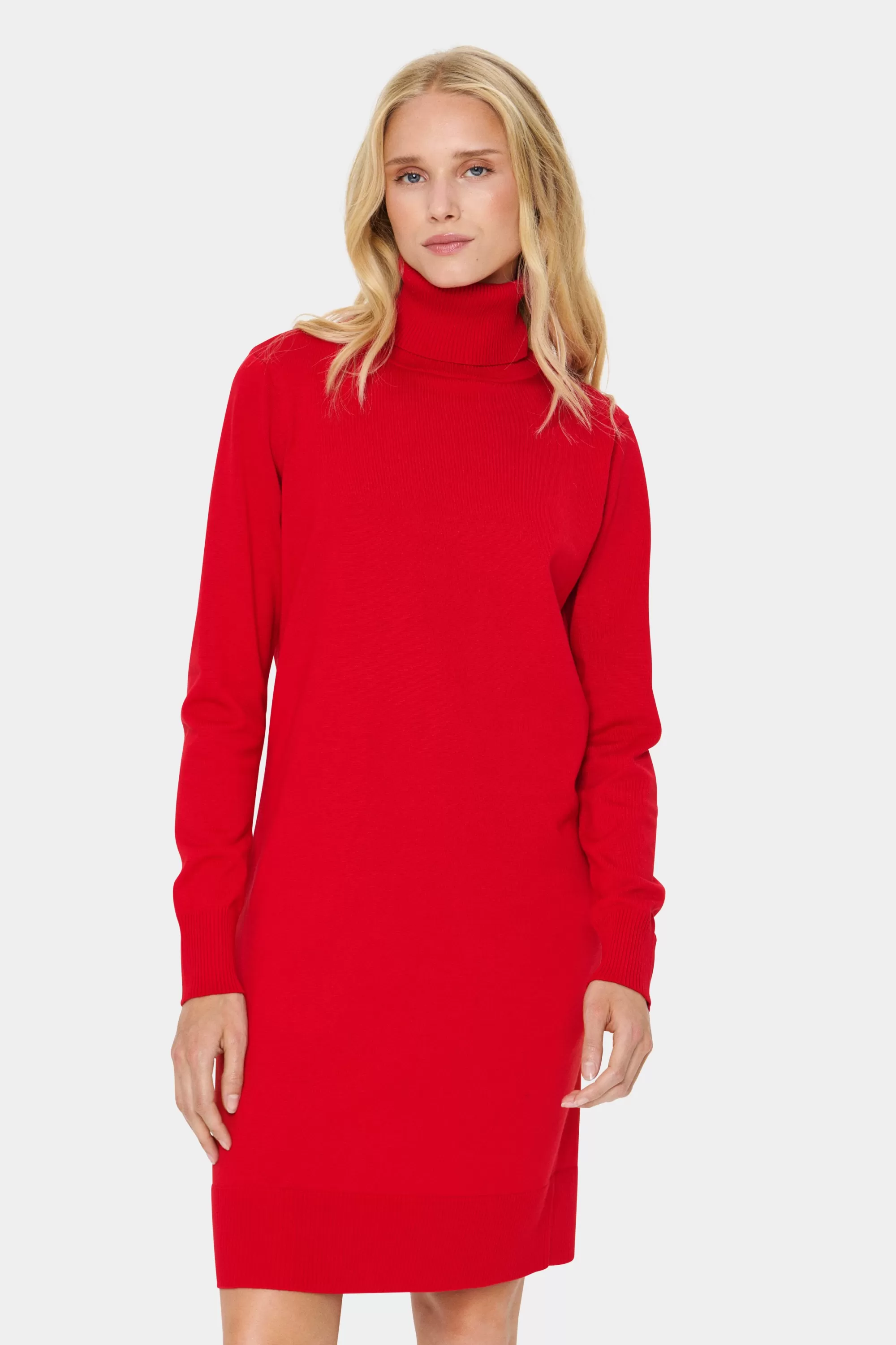 SaintTropez MilaSZ Rollneck Dress RacingRed Clearance