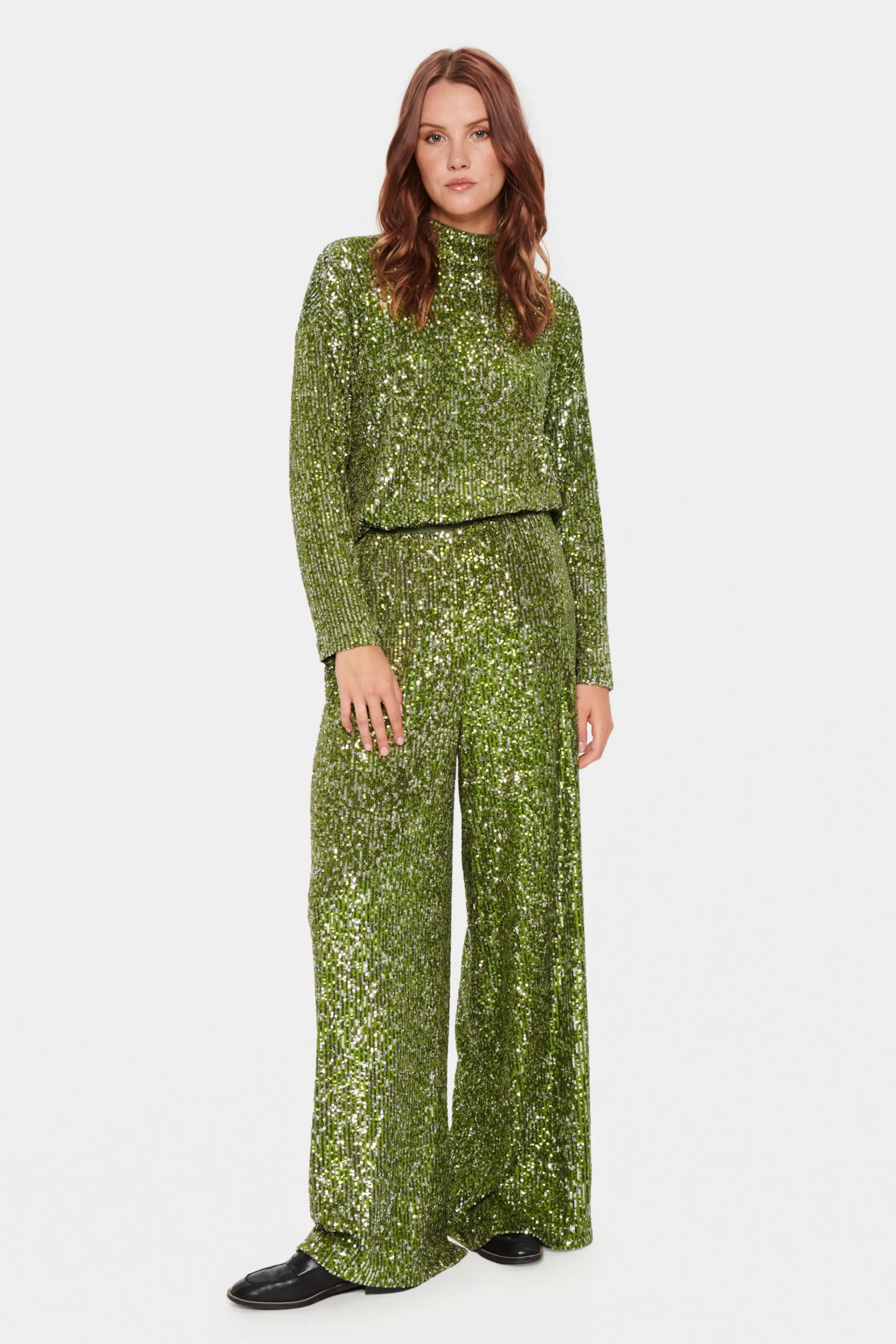 SaintTropez ReyanaSZ Paljett Byxor CallaGreen Cheap