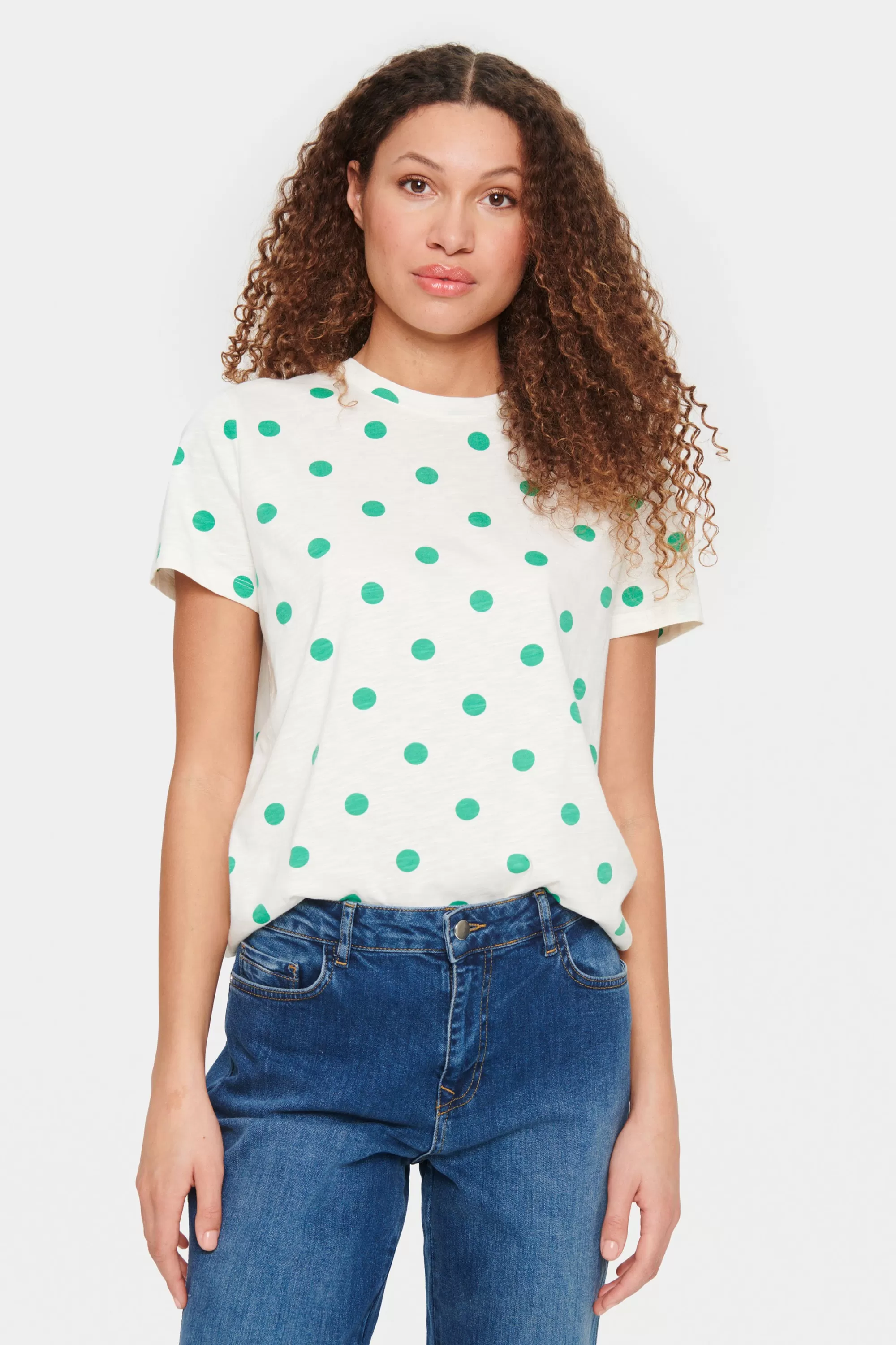 SaintTropez UlipSZ T-shirt DeepMintBigDots Fashion