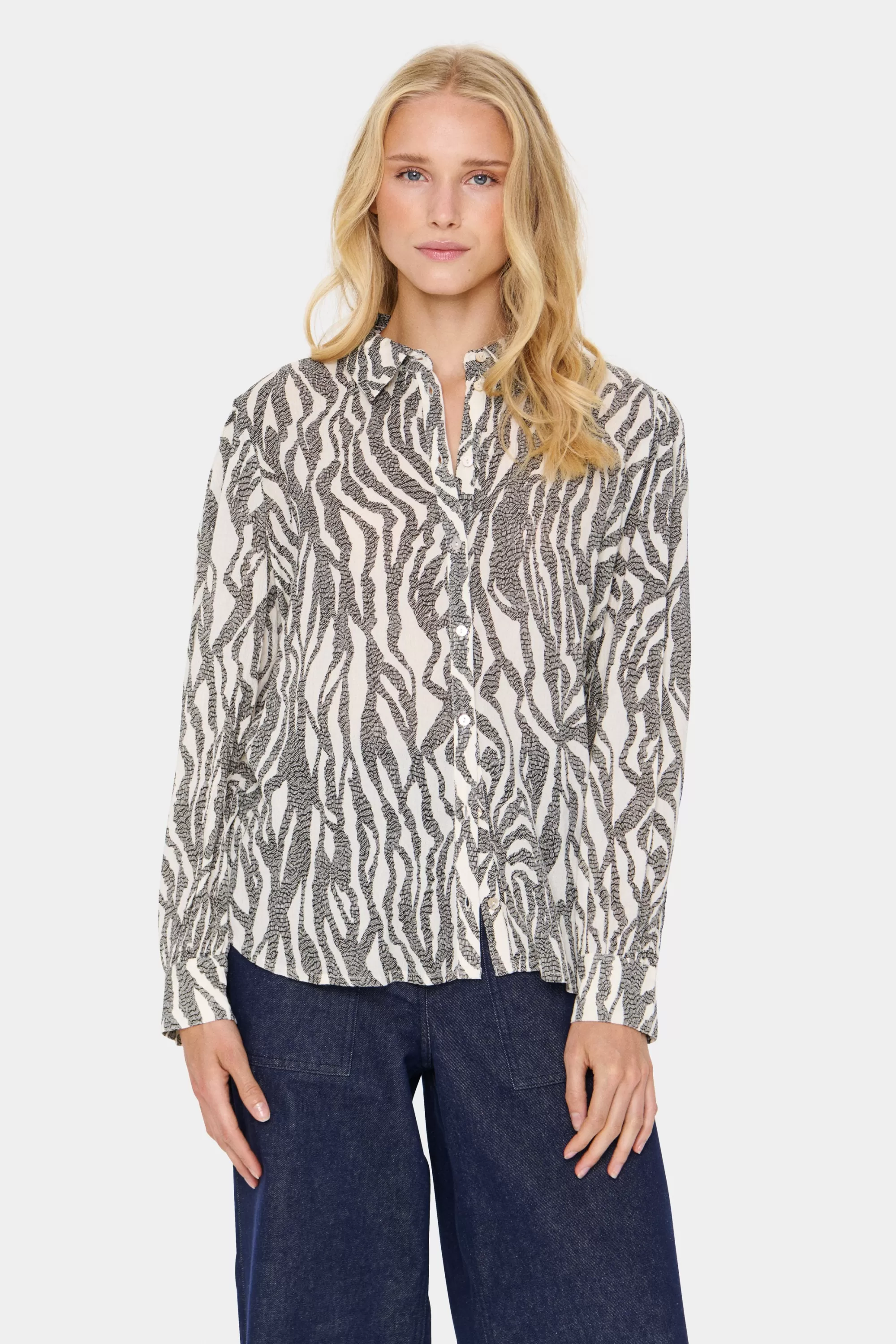 SaintTropez VegaSZ Skjorta BlackZebraGraphic Best Sale
