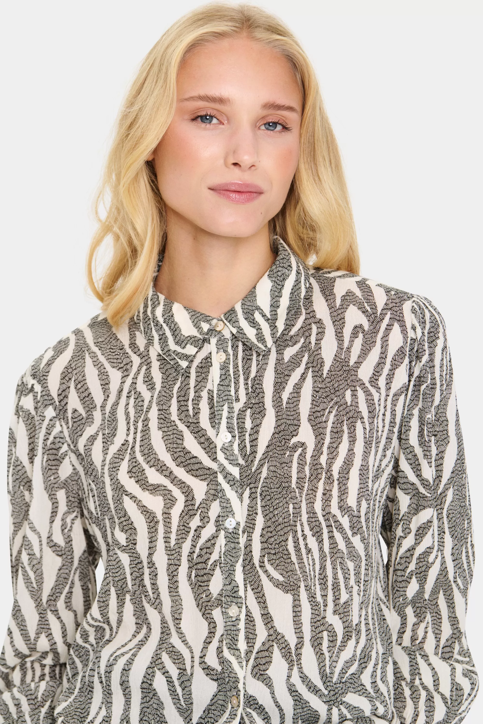 SaintTropez VegaSZ Skjorta BlackZebraGraphic Best Sale