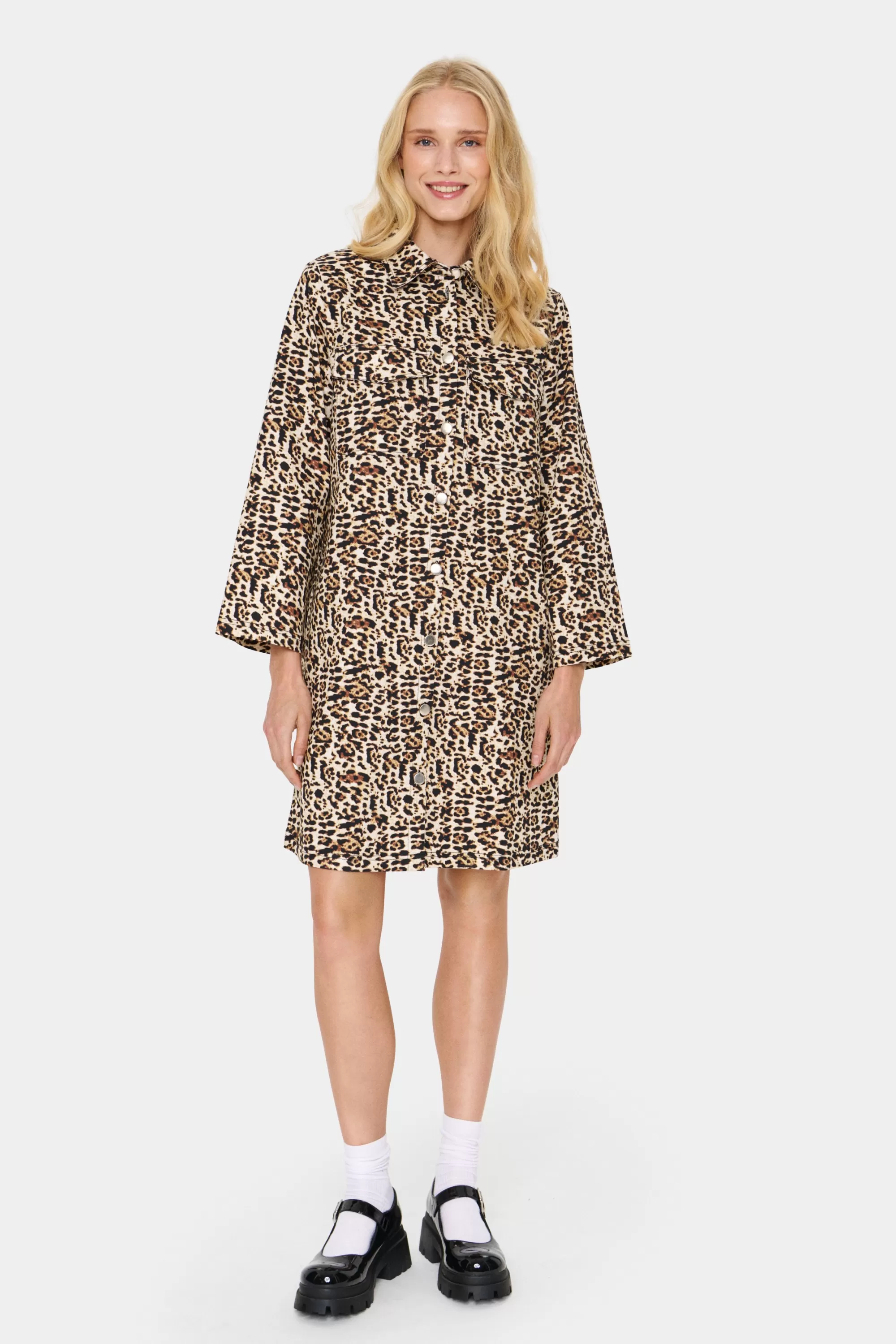 SaintTropez ZeekaSZ Leopard Klänning BlackDenimLeopard Shop